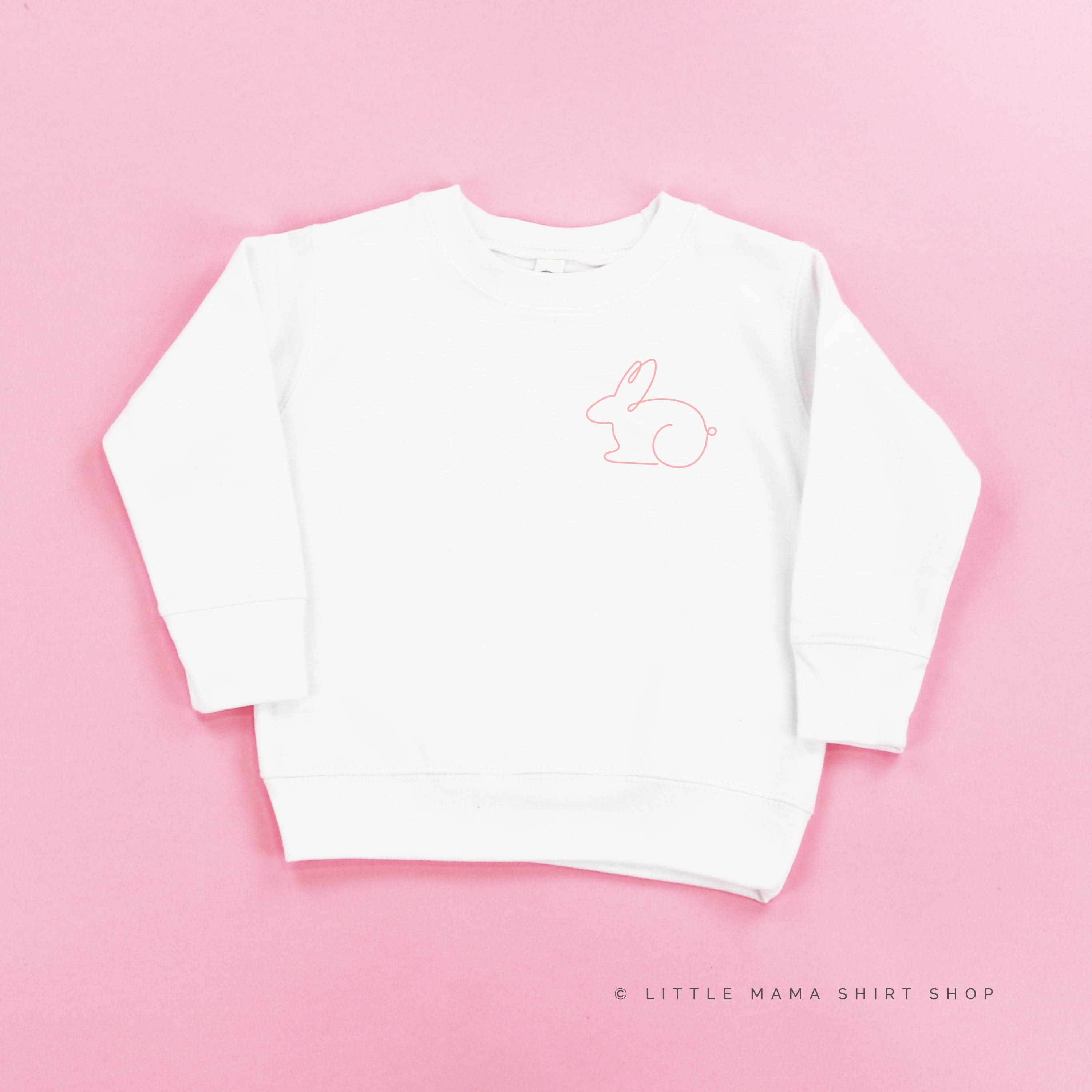 Outline Bunny (pocket) - Child Sweater Little Mama Shirt Shop