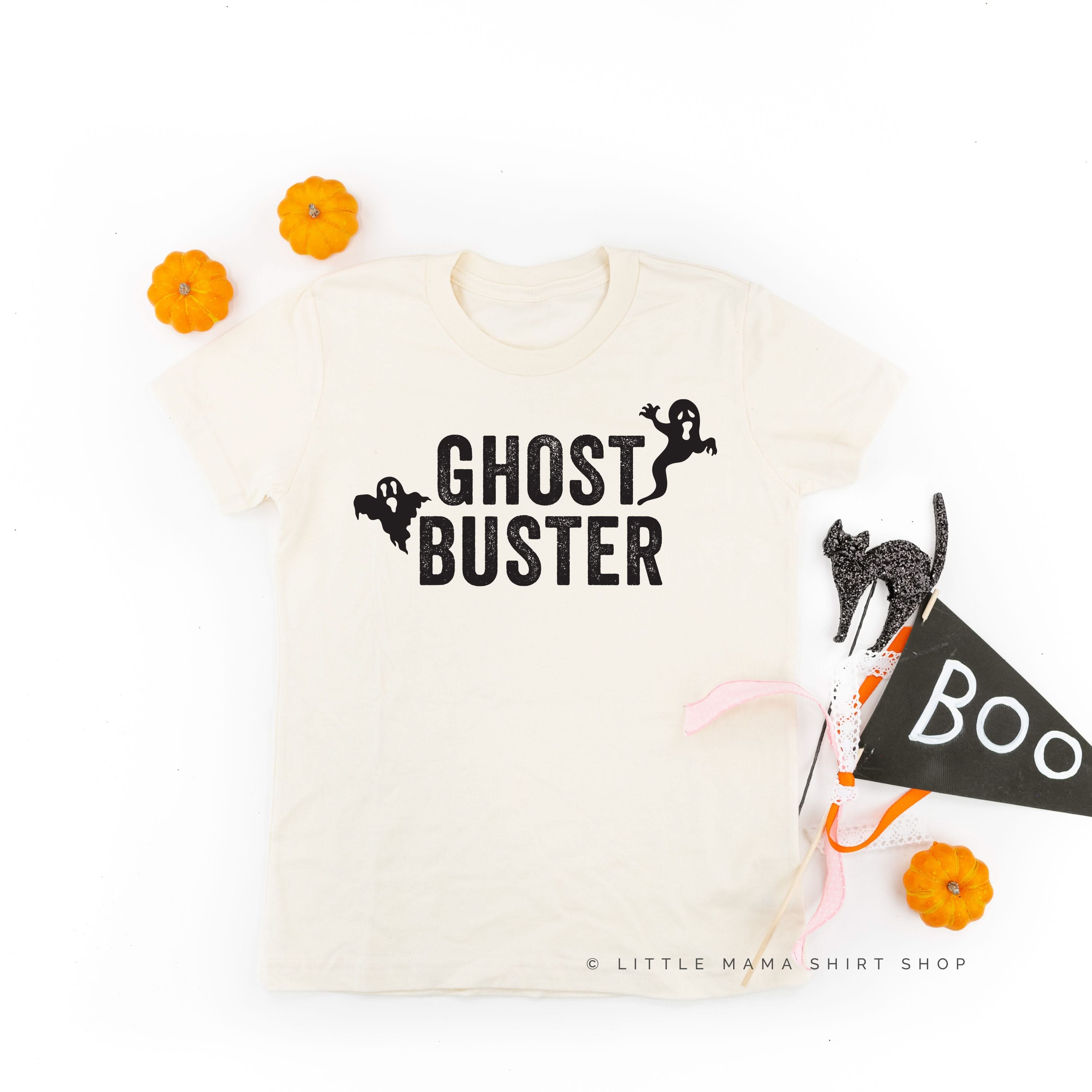 Who Ya Gonna Call? (On Back) - Ghost Buster (On Front) - Short Sleeve Child Shirt Little Mama Shirt Shop