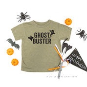 Who Ya Gonna Call? (On Back) - Ghost Buster (On Front) - Short Sleeve Child Shirt Little Mama Shirt Shop