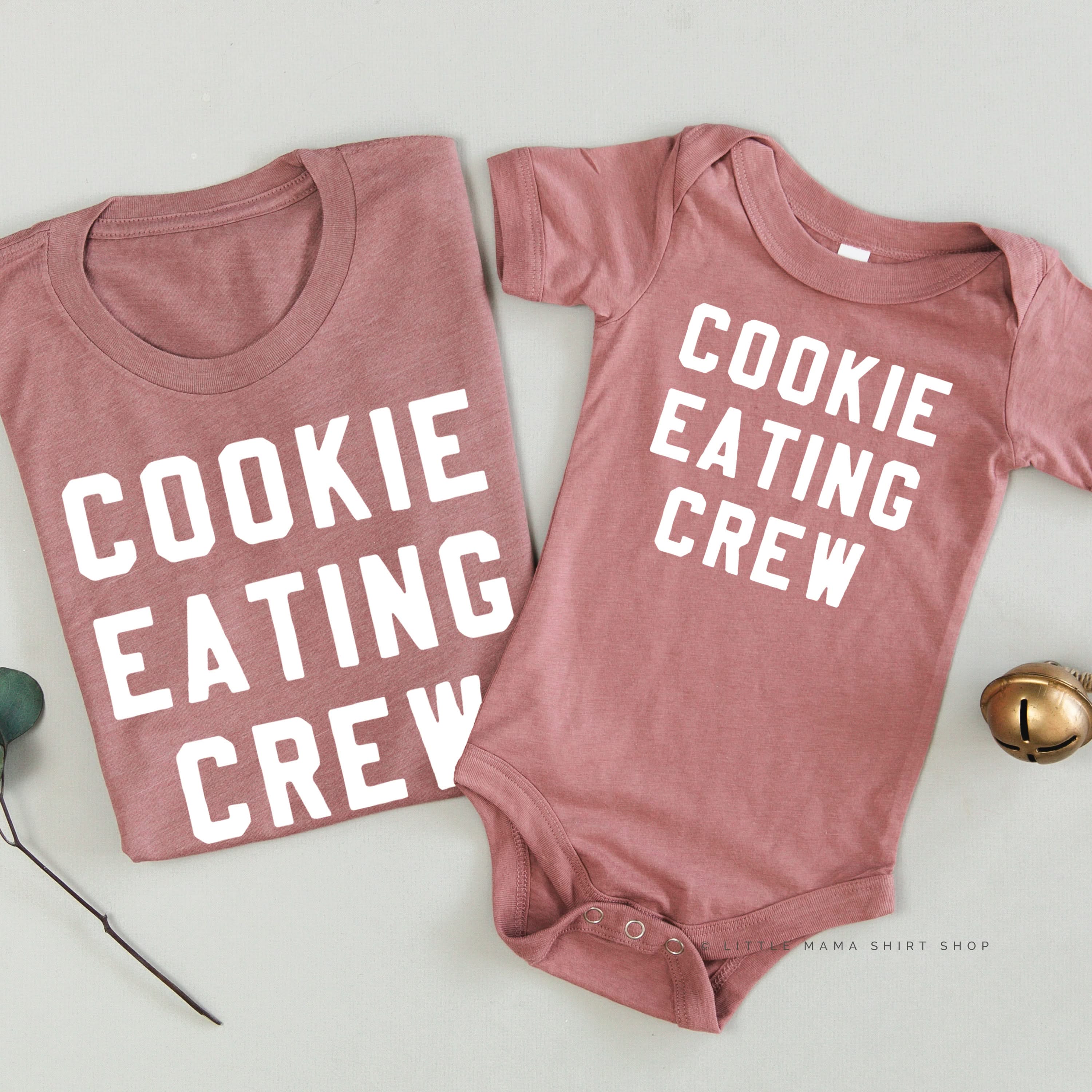 Cookie Eating Crew - Block Font - Set of 2 Unisex Tees Little Mama Shirt Shop