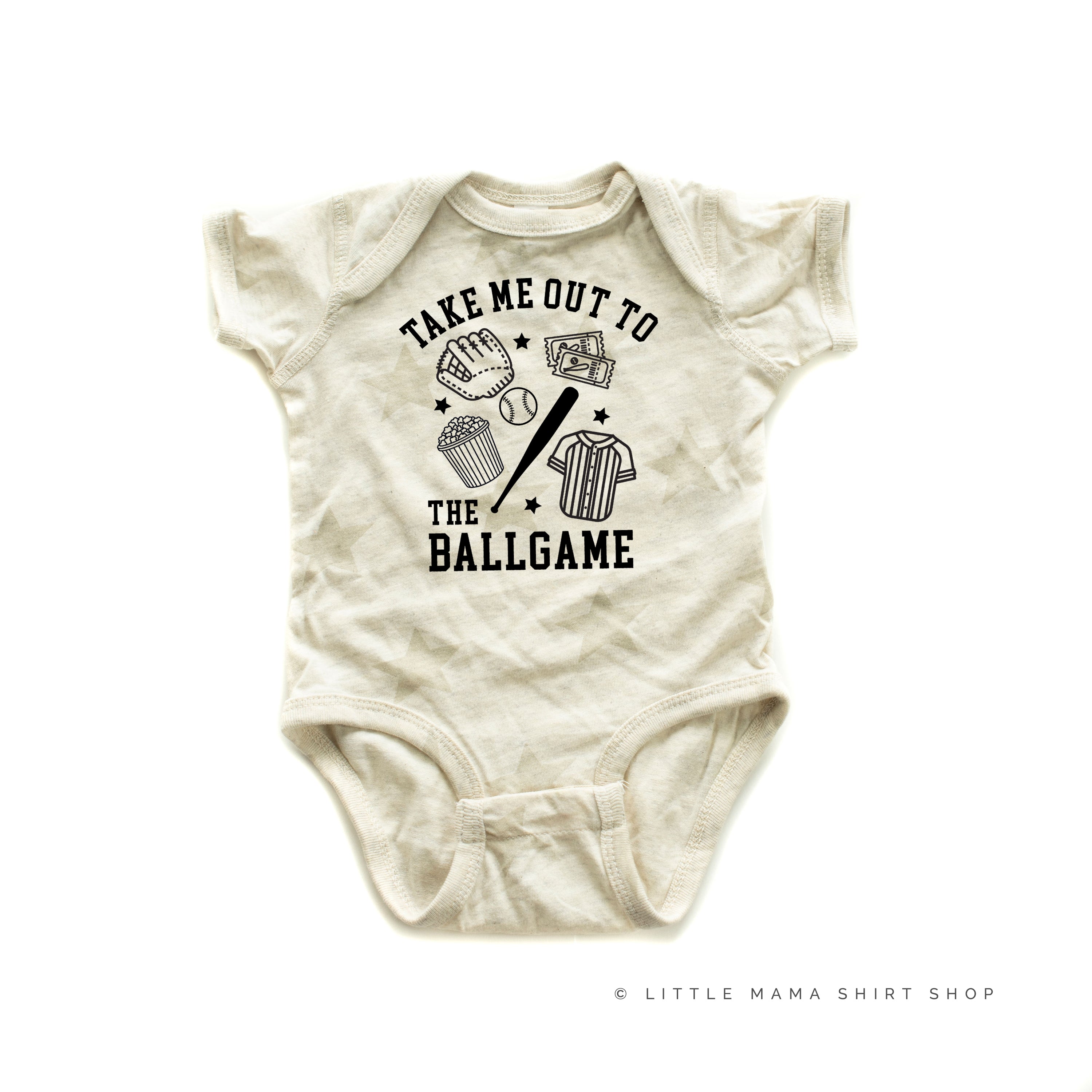 Take Me Out to the Ballgame - Short Sleeve Child STAR Shirt Little Mama Shirt Shop
