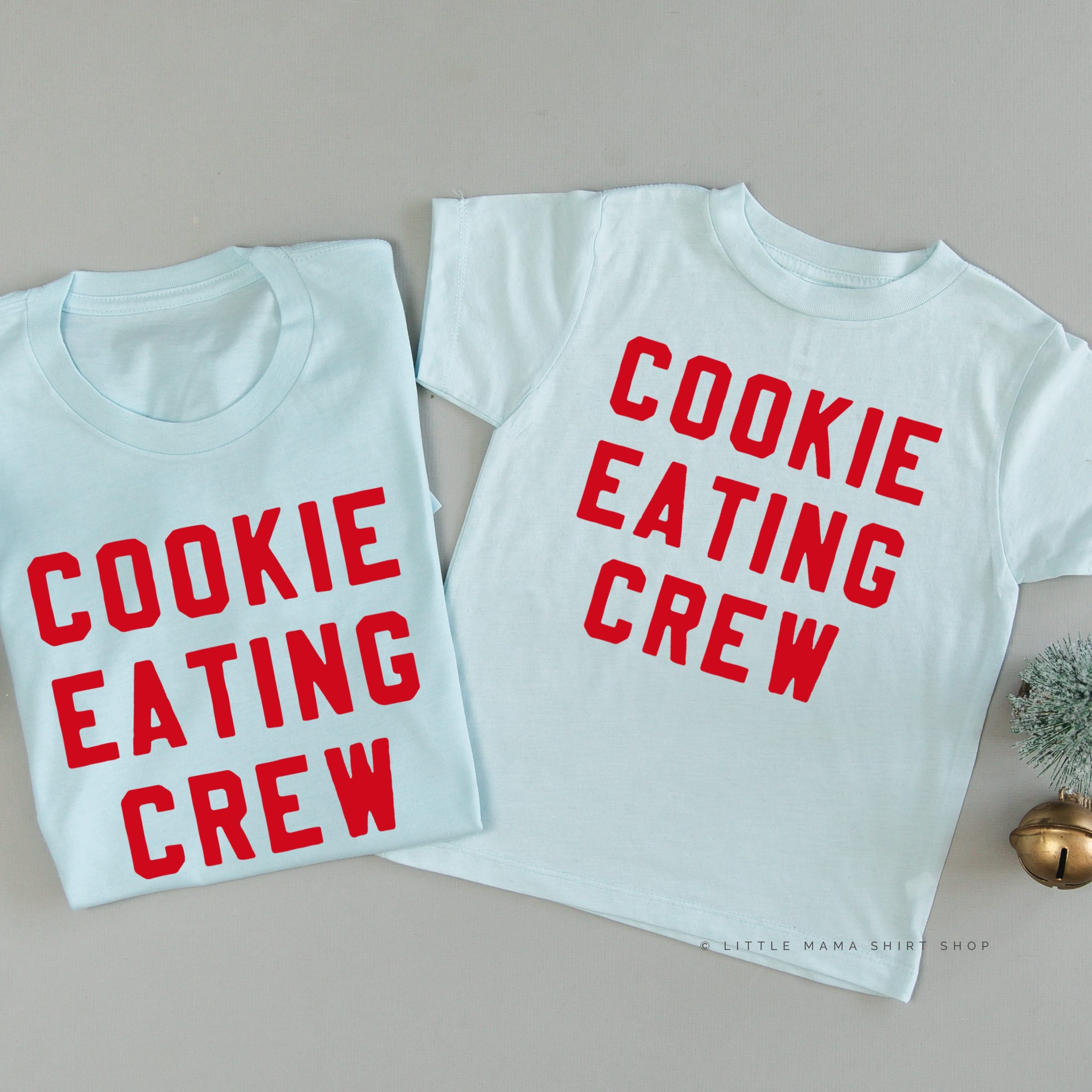 Cookie Eating Crew - Block Font - Set of 2 Unisex Tees Little Mama Shirt Shop