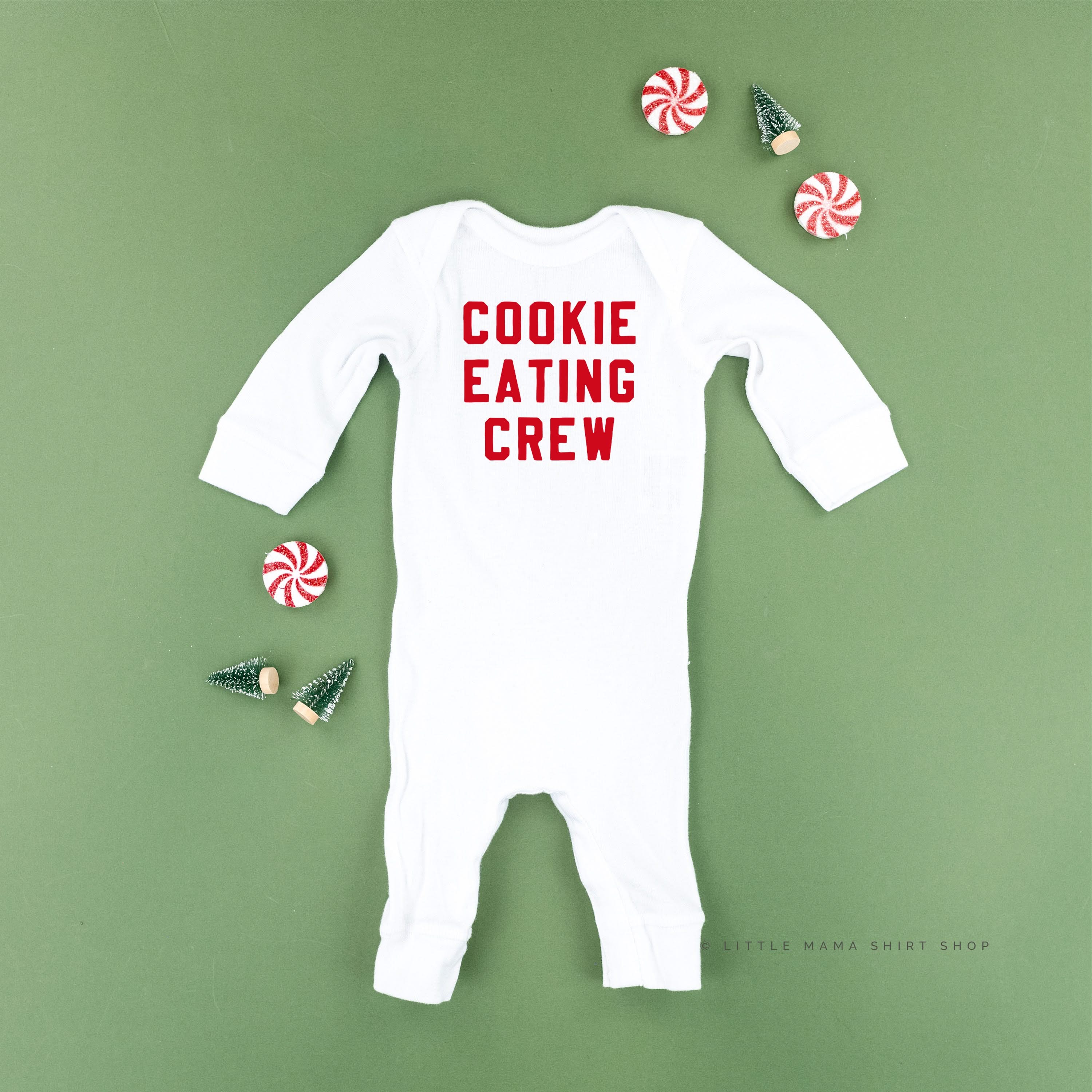 Cookie Eating Crew - Block Font - Baby Sleeper Little Mama Shirt Shop