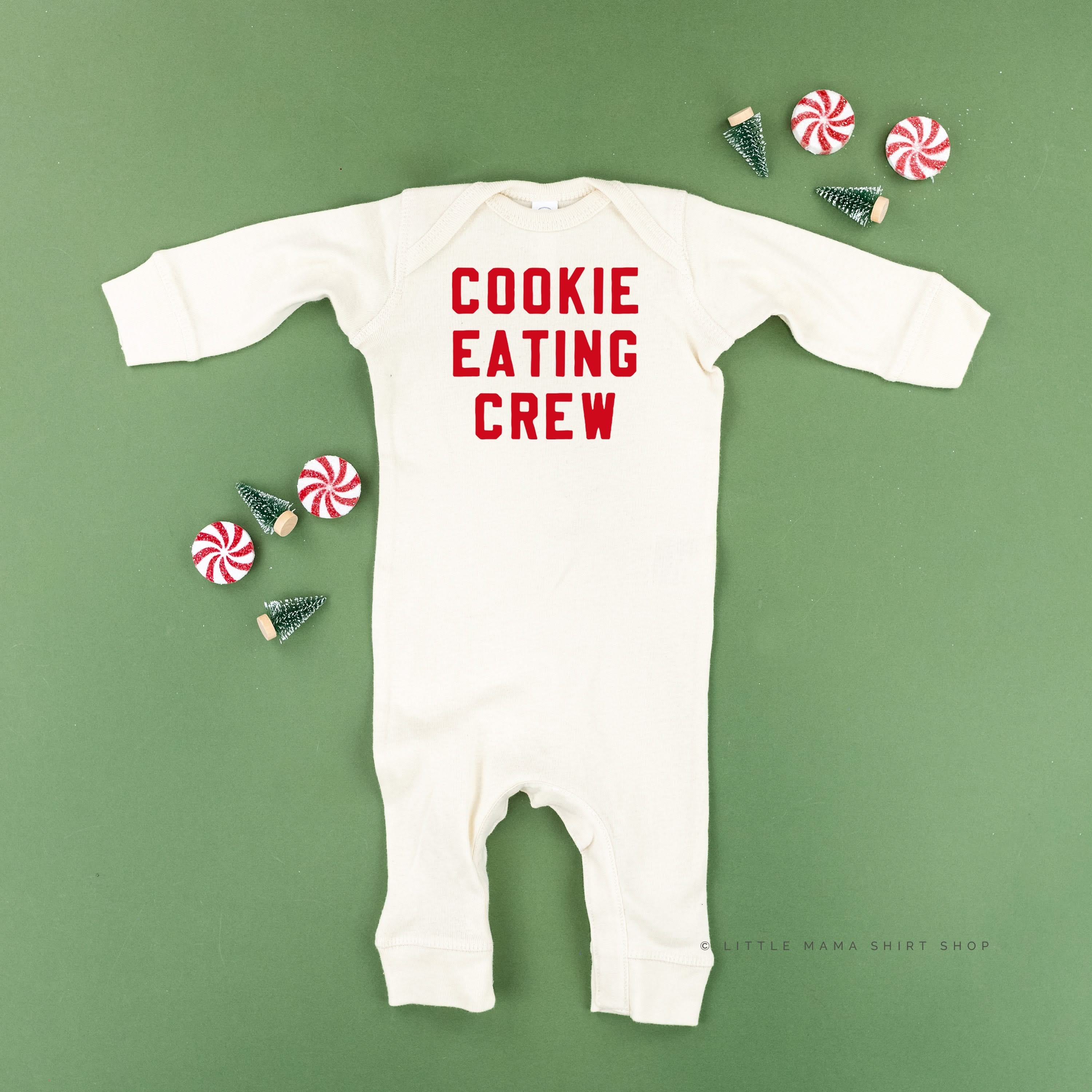 Cookie Eating Crew - Block Font - Baby Sleeper Little Mama Shirt Shop