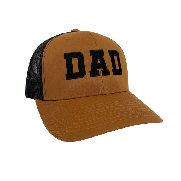 DAD (Varsity) - Brown/Black Hat w/ Black Thread - Snapback