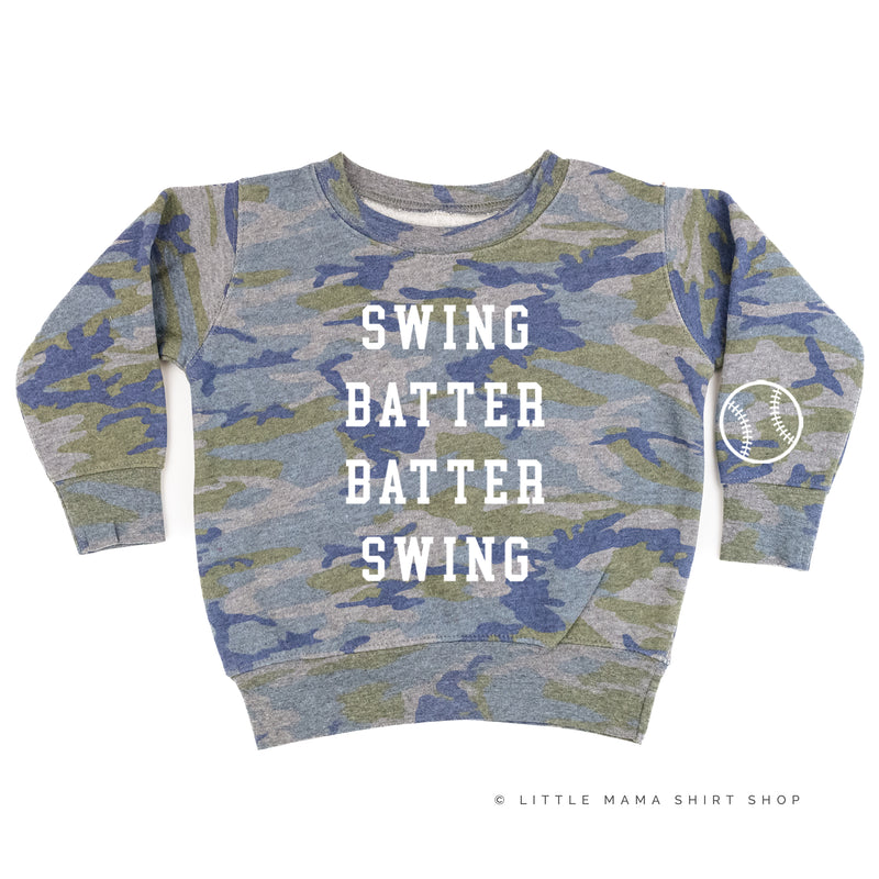 Swing Batter Batter Swing - Baseball Detail on Sleeve - Child Sweater