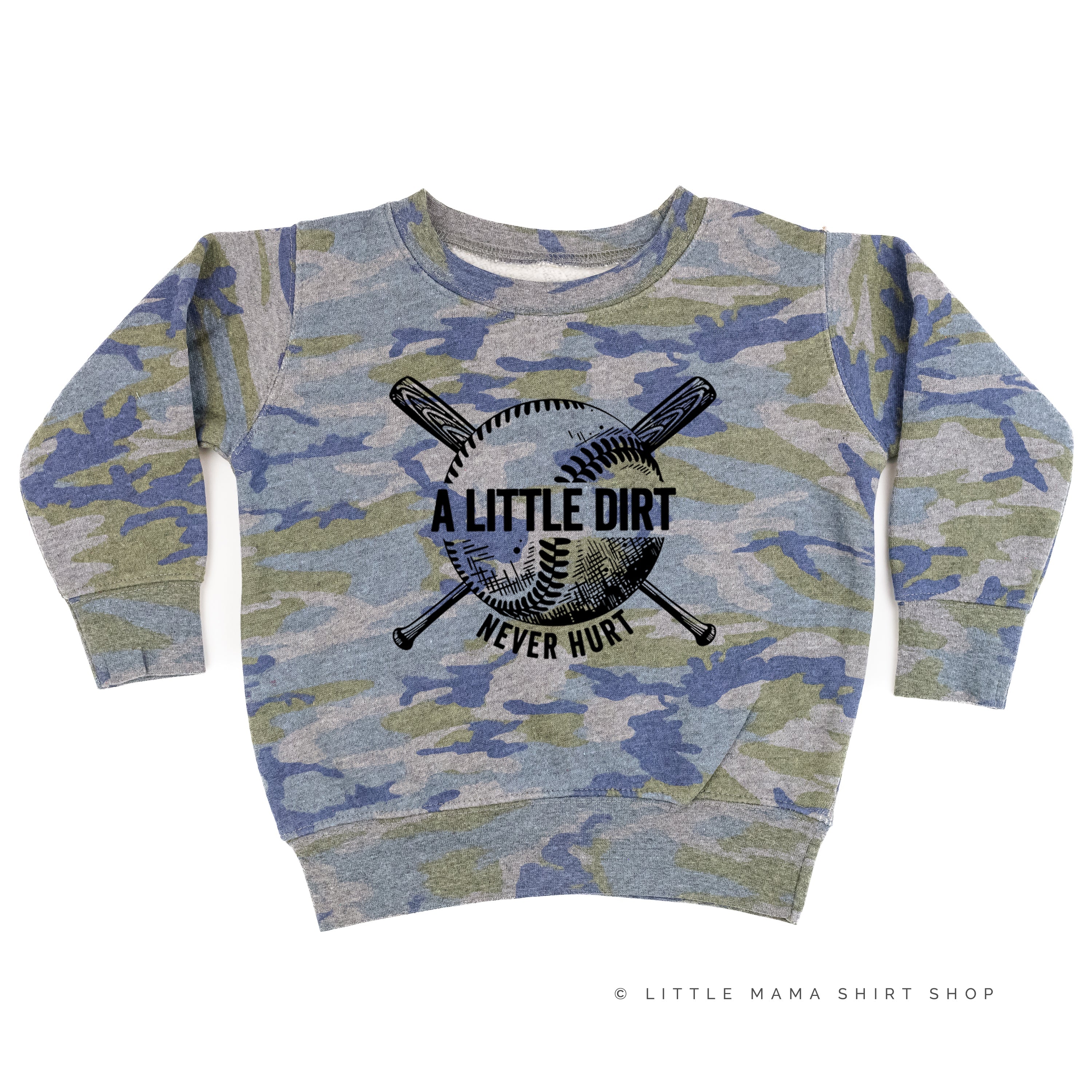 Baseball - A Little Dirt Never Hurt - Child Sweater Little Mama Shirt Shop