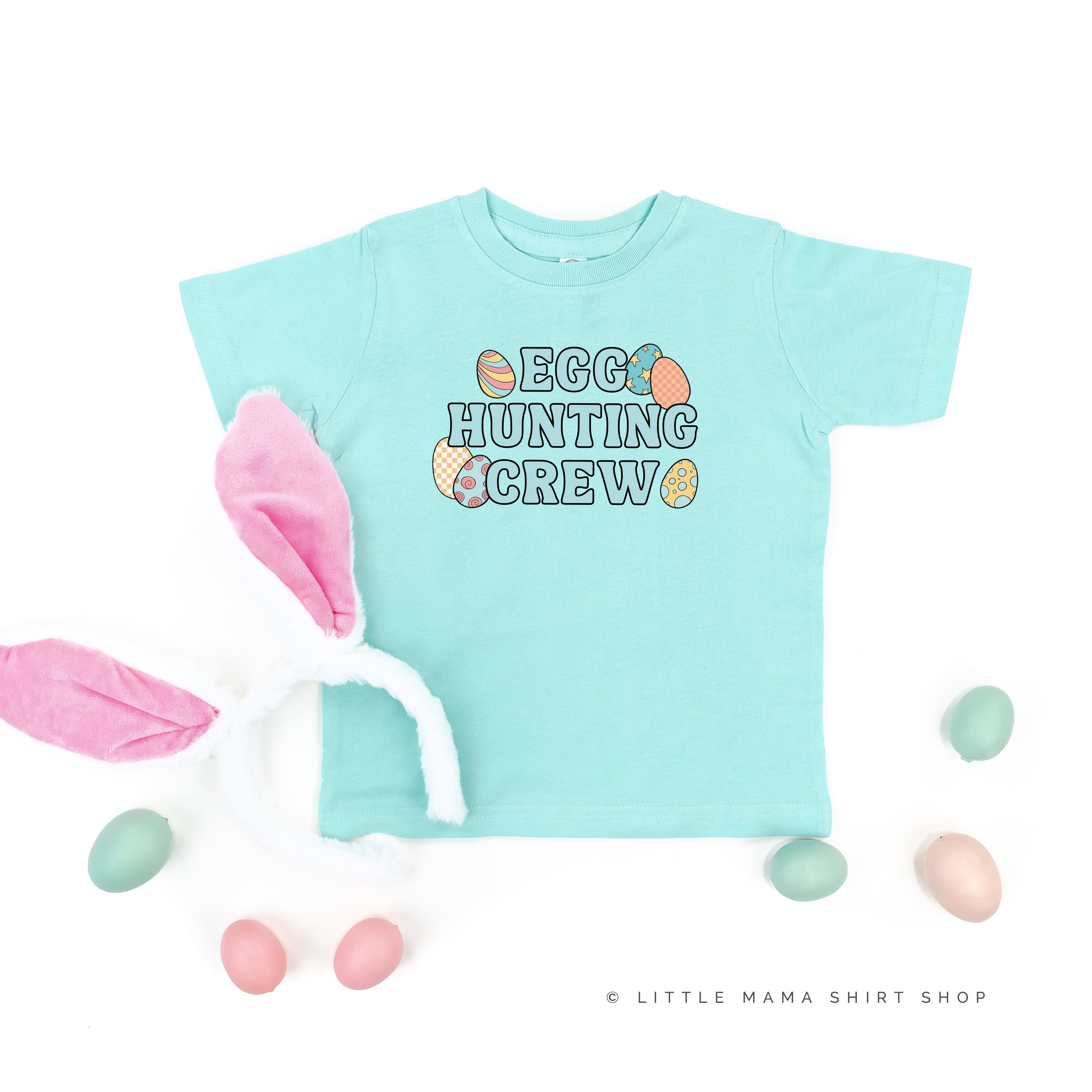 Egg Hunting Crew - Groovy w/ Eggs - Child Tee Little Mama Shirt Shop