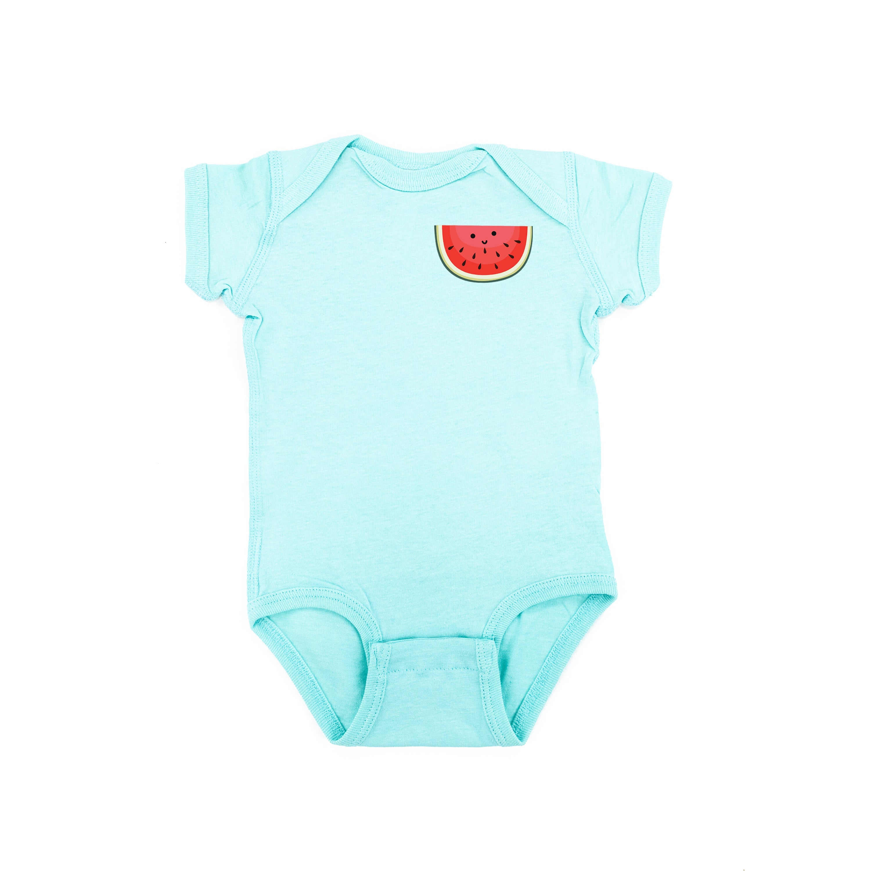 Pocket Fruit (Front) w/ Group of Smiley Fruit (Back) - Short Sleeve Child Tee Little Mama Shirt Shop