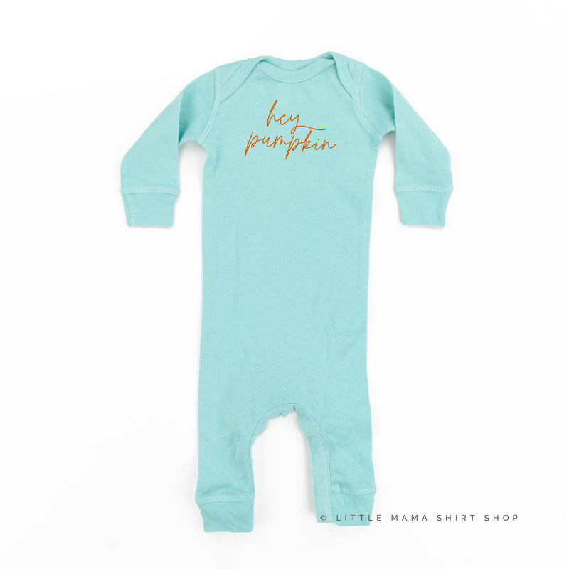 Hey Pumpkin - Cursive - One Piece Baby Sleeper