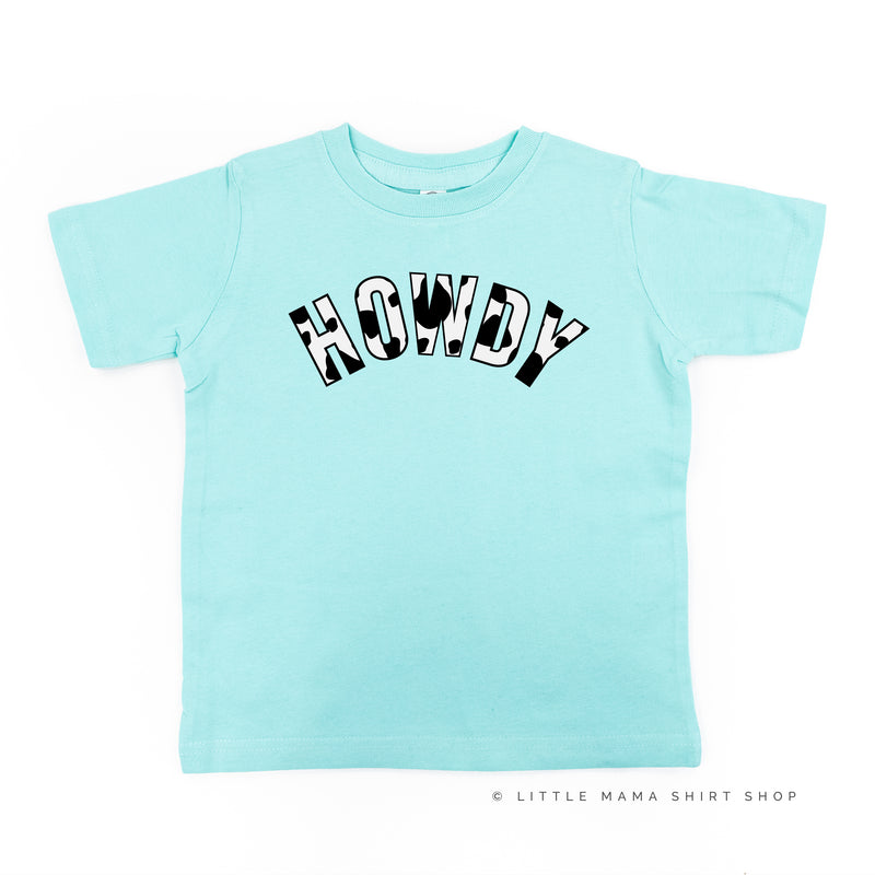 HOWDY - Cow Print - Short Sleeve Child Shirt