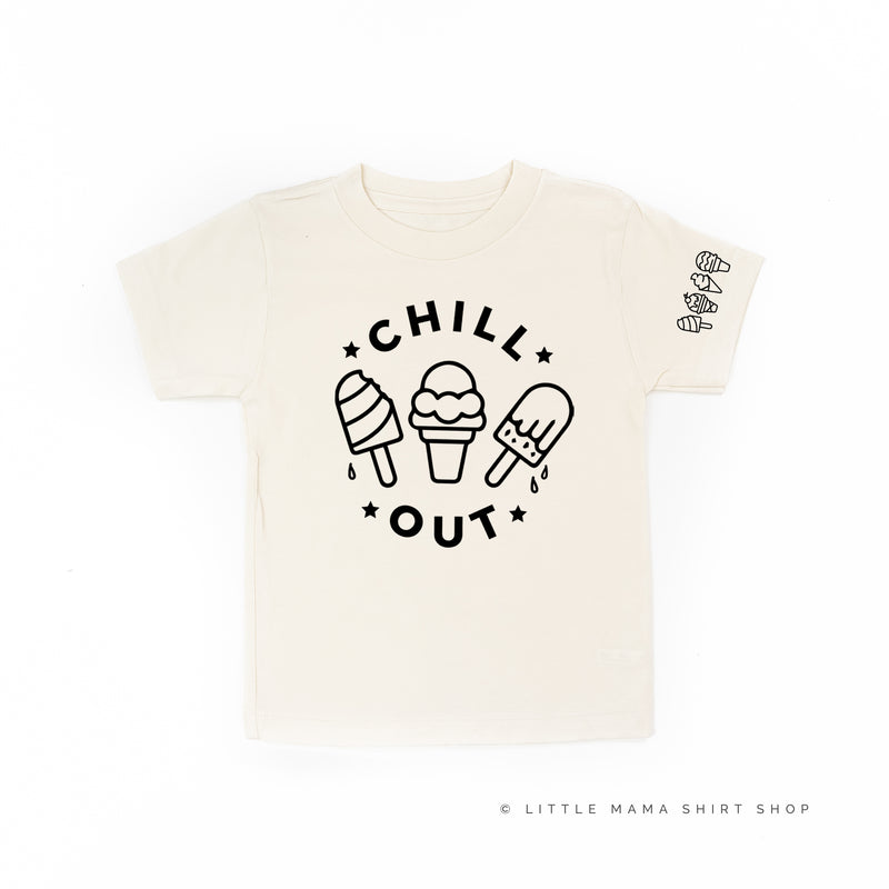 CHILL OUT  - Ice Cream Sleeve Detail - Short Sleeve Child Shirt