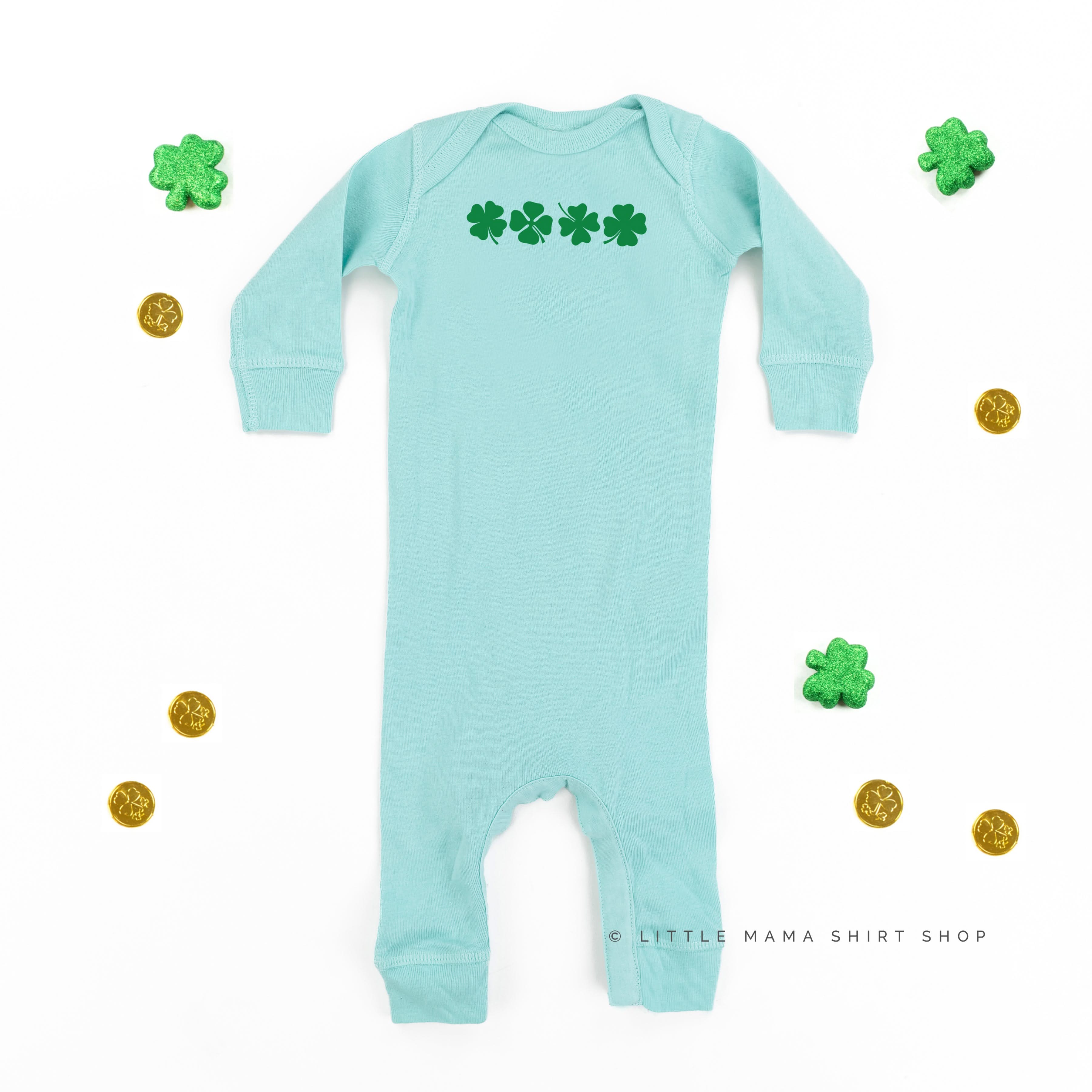 4 Shamrocks - Have a Lucky Day (f&b) - Baby Sleeper Little Mama Shirt Shop