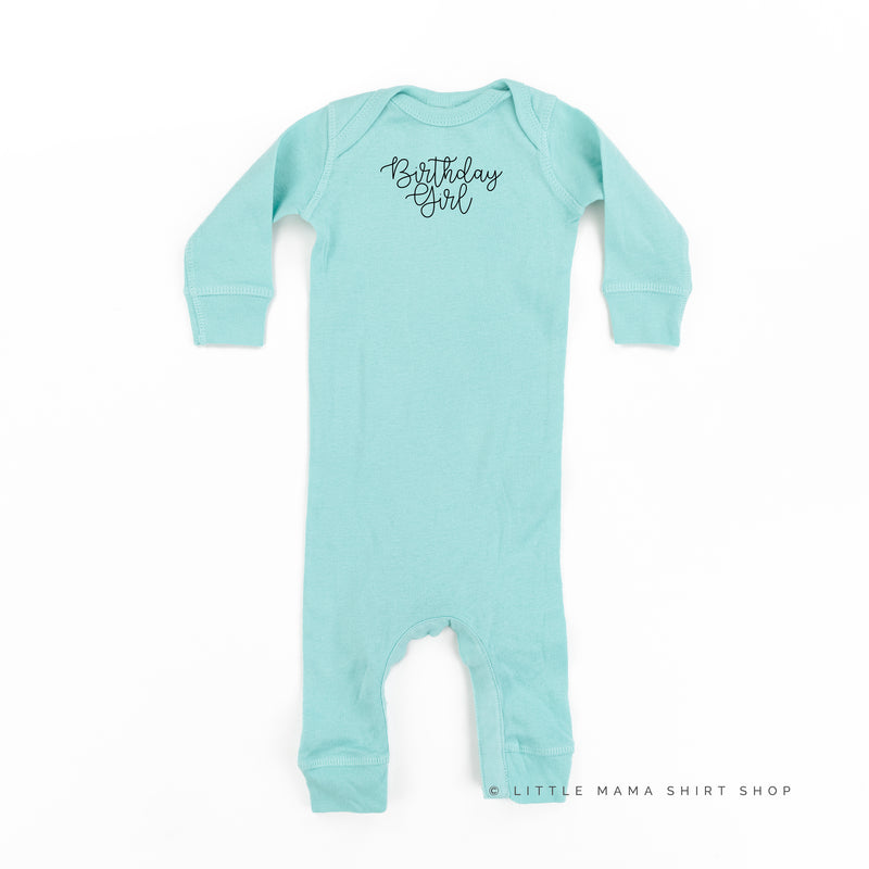 BIRTHDAY GIRL - NEW CURSIVE - One Piece Infant Sleeper