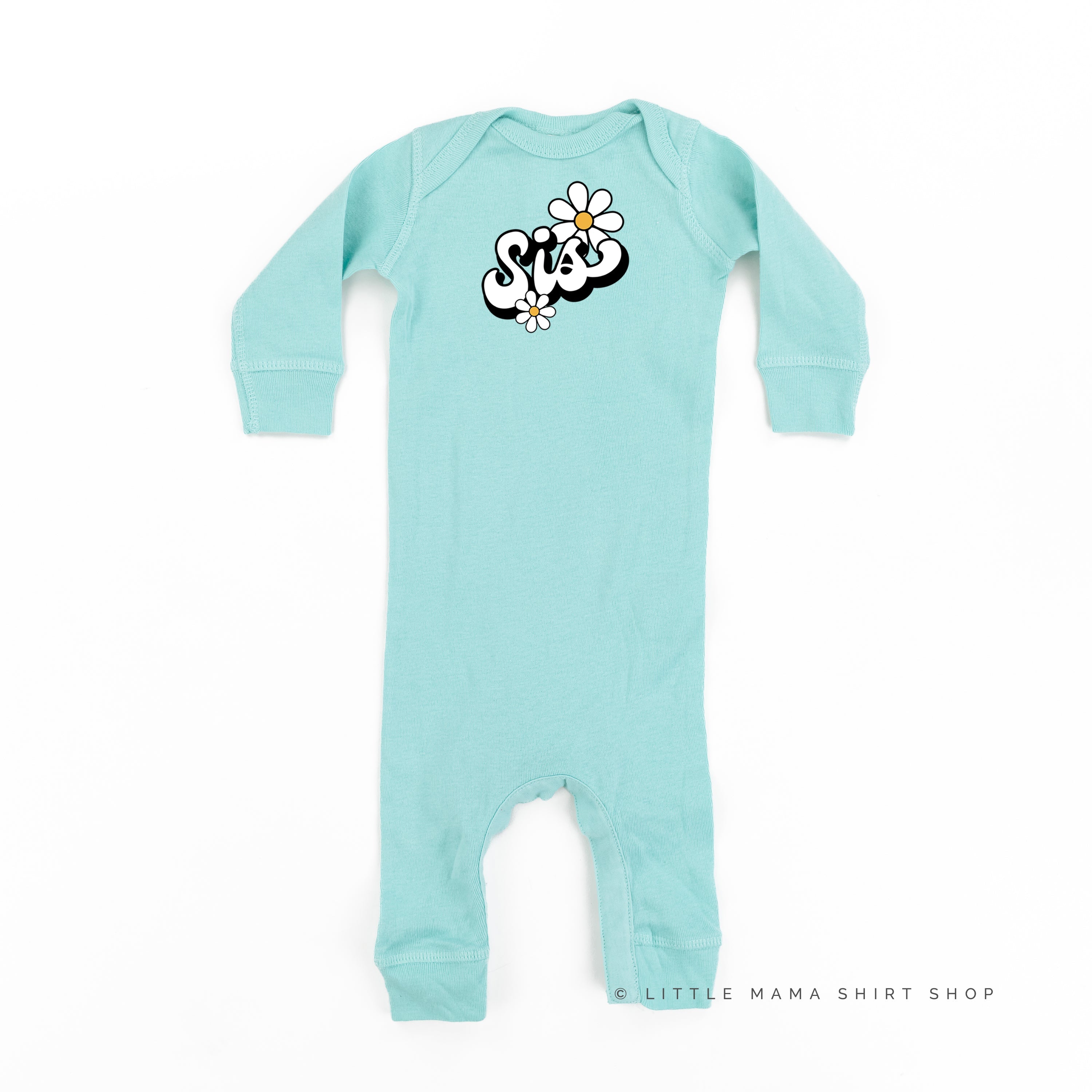 Daisy - Sis - w/ Full Daisy on Back - Baby Sleeper Little Mama Shirt Shop