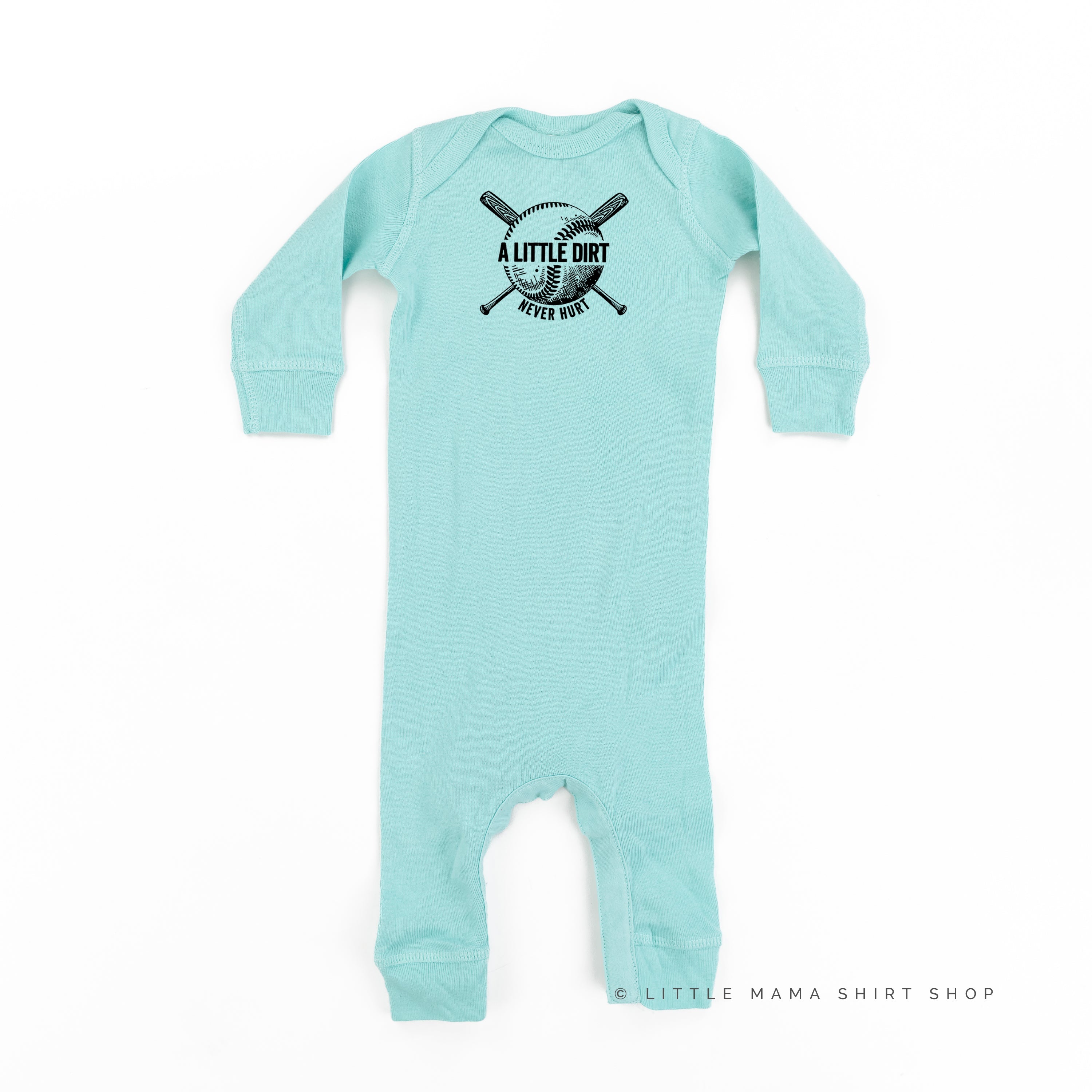 Baseball - A Little Dirt Never Hurt  - Baby Sleeper Little Mama Shirt Shop