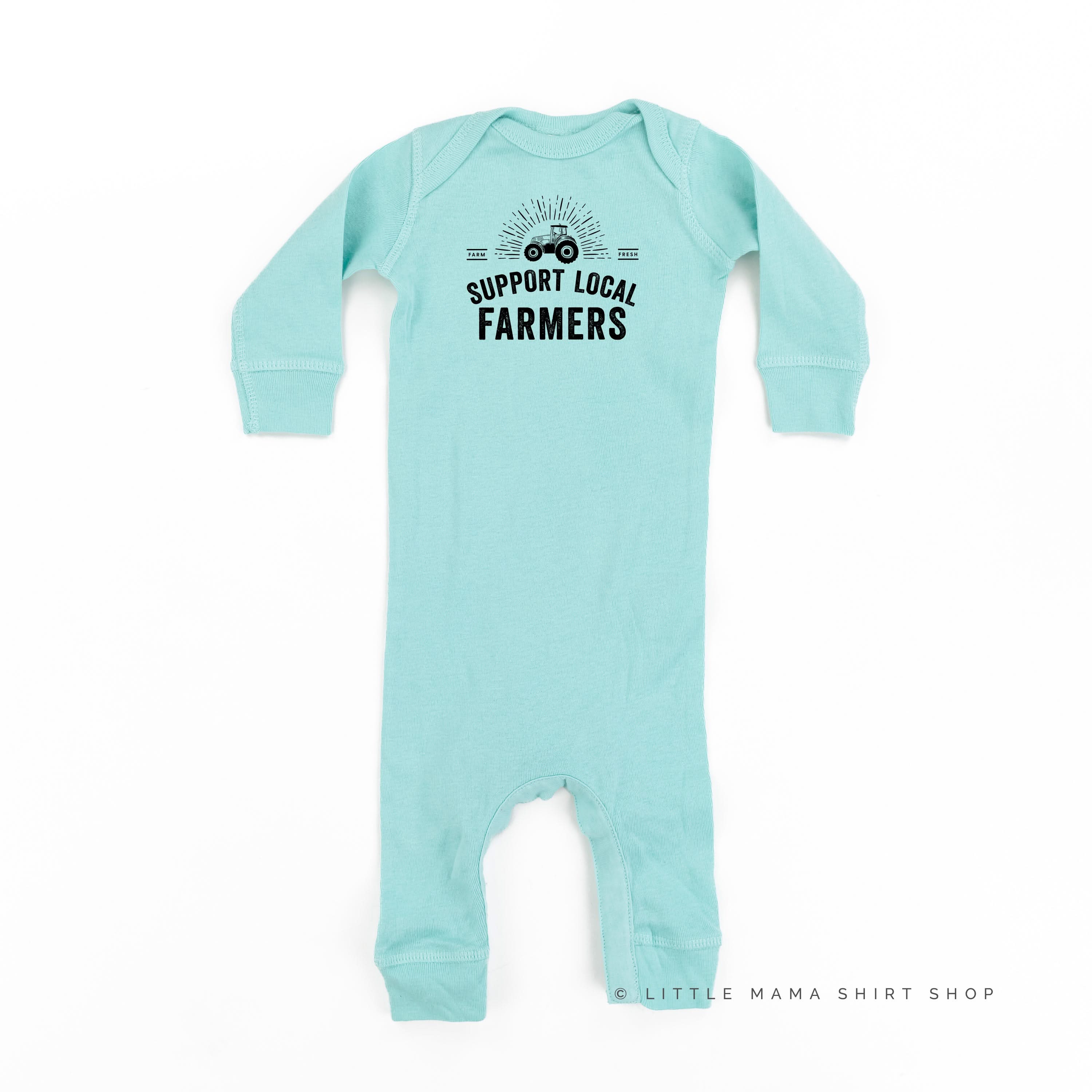 Support Local Farmers - Distressed Design - Baby Sleeper