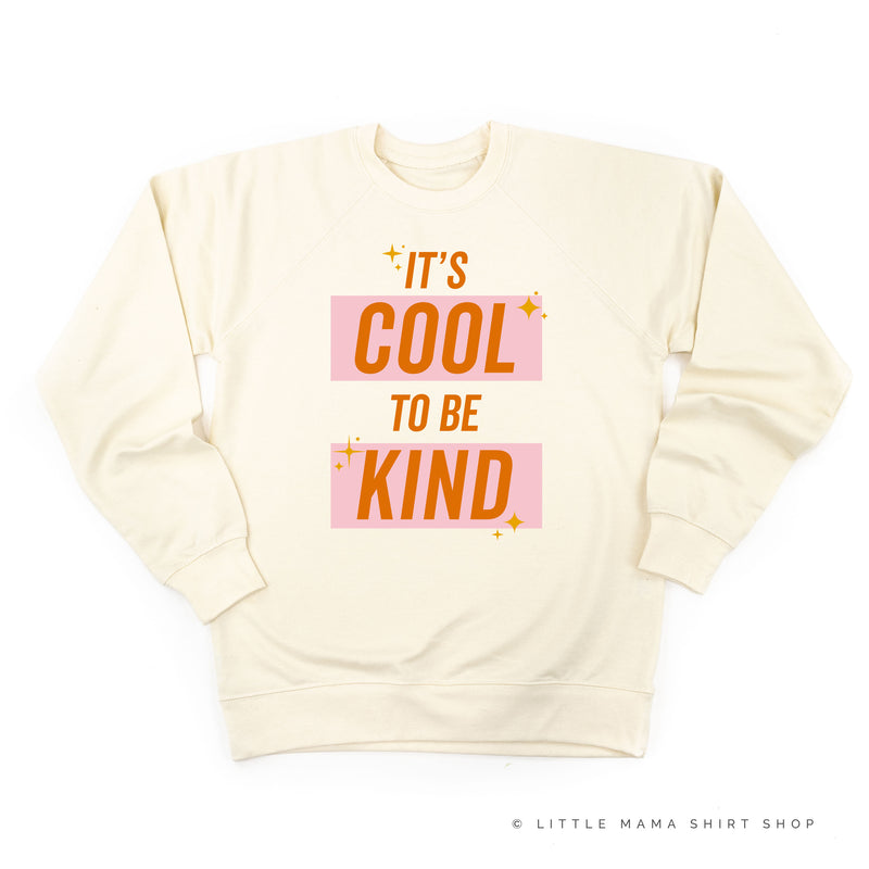 It's Cool to Be Kind - Pink+Orange Sparkle - Lightweight Pullover Sweater