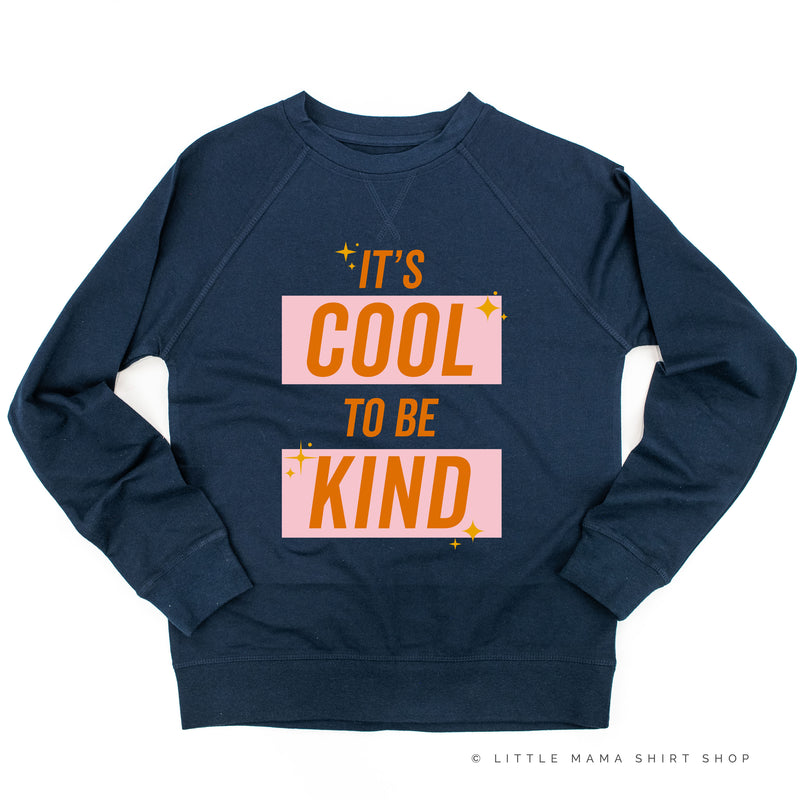 It's Cool to Be Kind - Pink+Orange Sparkle - Lightweight Pullover Sweater