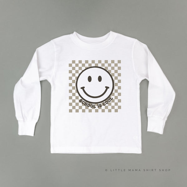 SCHOOL IS COOL (Smiley Face) - Long Sleeve Child Shirt
