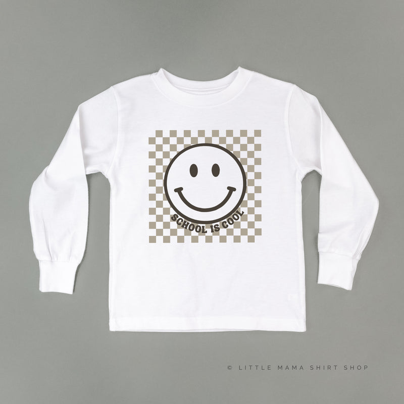 SCHOOL IS COOL (Smiley Face) - Long Sleeve Child Shirt