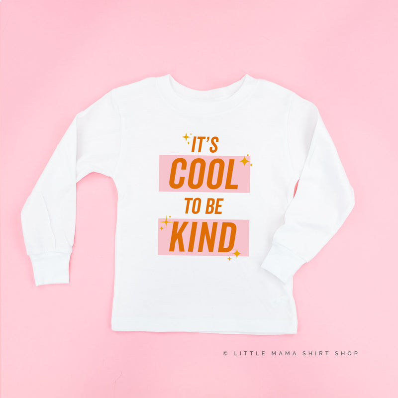 It's Cool to Be Kind - Pink+Orange Sparkle - Long Sleeve Child Shirt