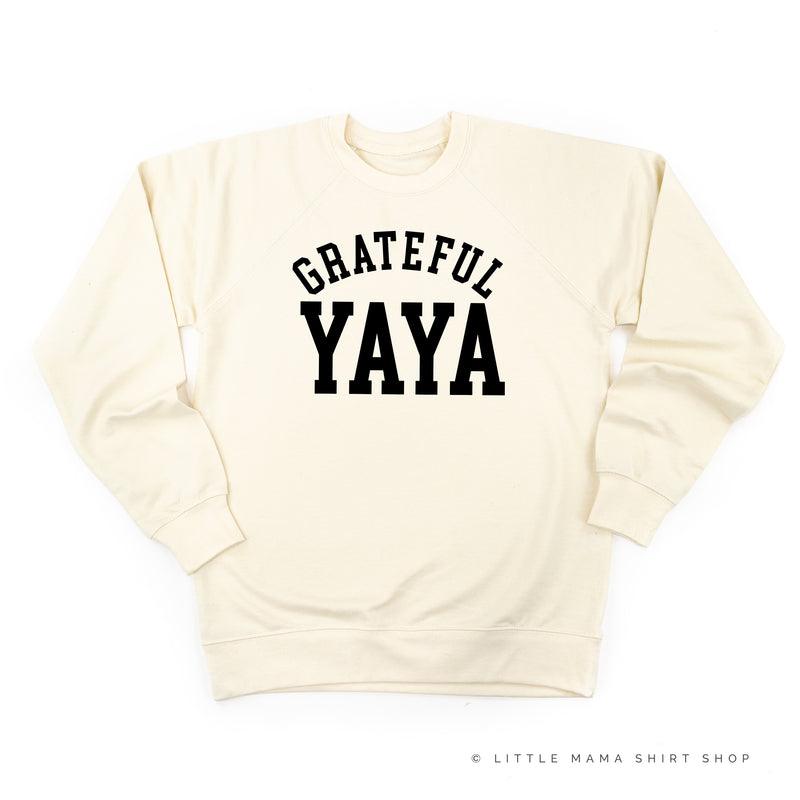 Grateful Yaya - (Varsity) - Lightweight Pullover Sweater