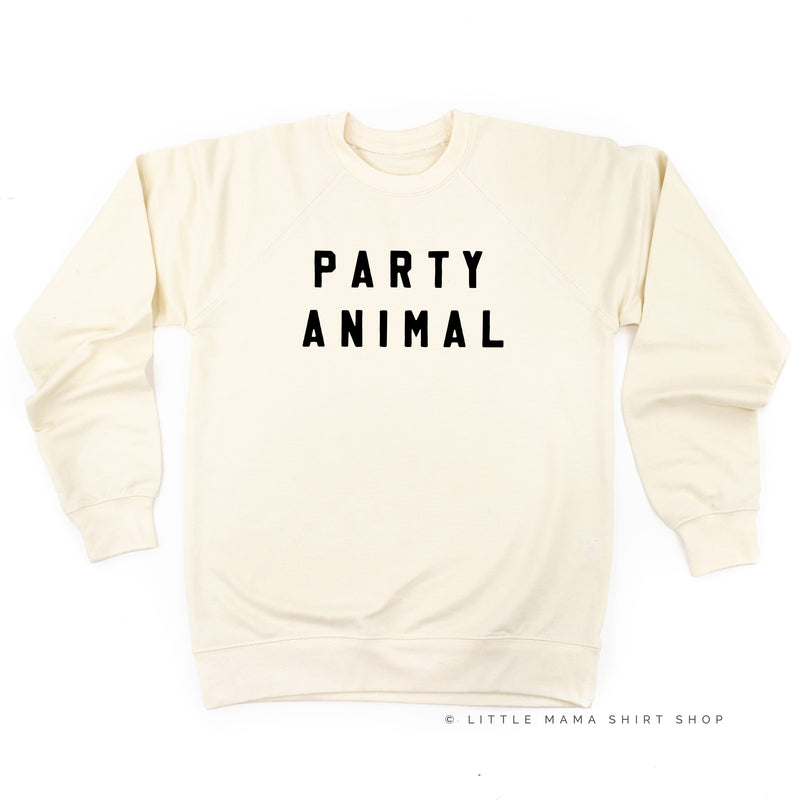 PARTY ANIMAL - BLOCK FONT - Lightweight Pullover Sweater