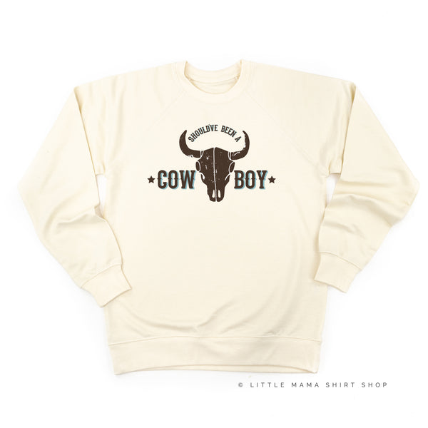Should've Been a Cowboy - Distressed Design - Lightweight Pullover Sweater