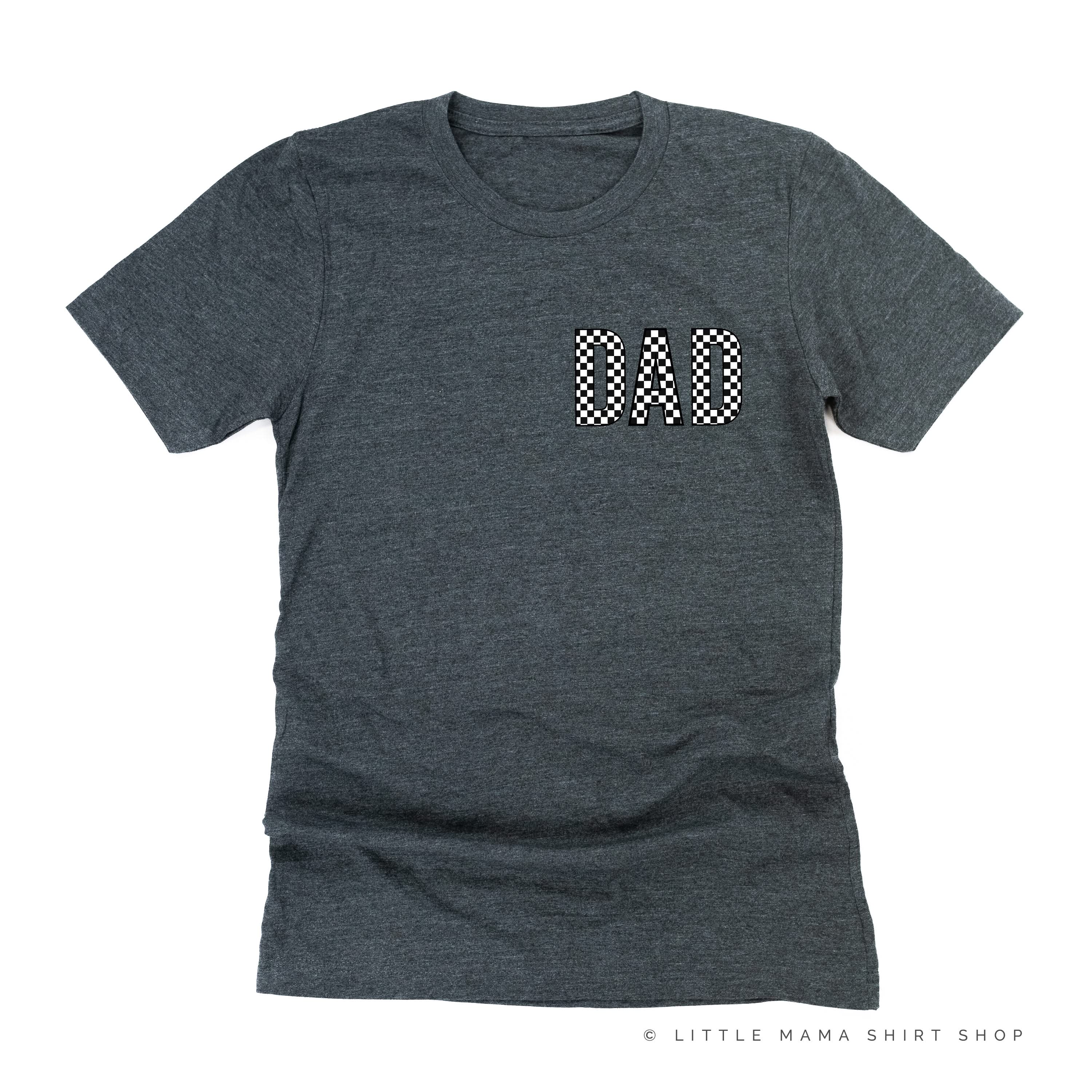 BLOCK FONT CHECKERS - DAD - Unisex Tee Little Mama Shirt Shop