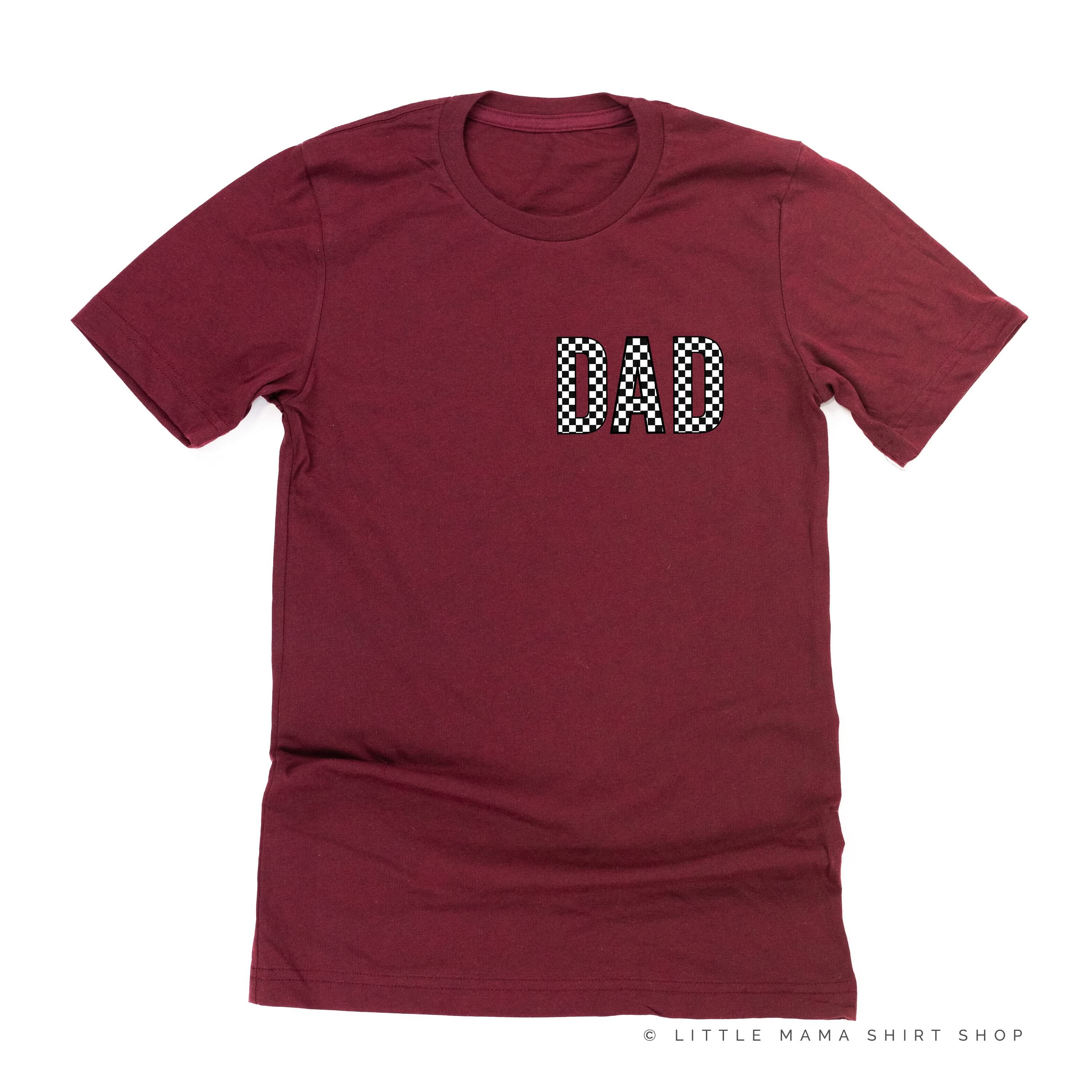 BLOCK FONT CHECKERS - DAD - Unisex Tee Little Mama Shirt Shop