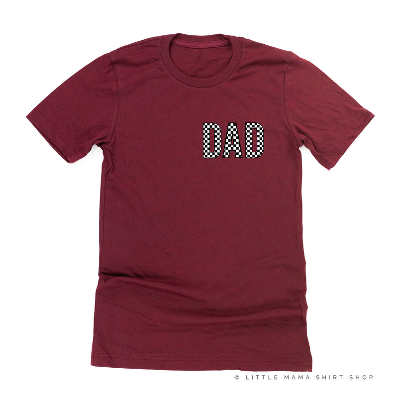 BLOCK FONT CHECKERS - DAD - Unisex Tee