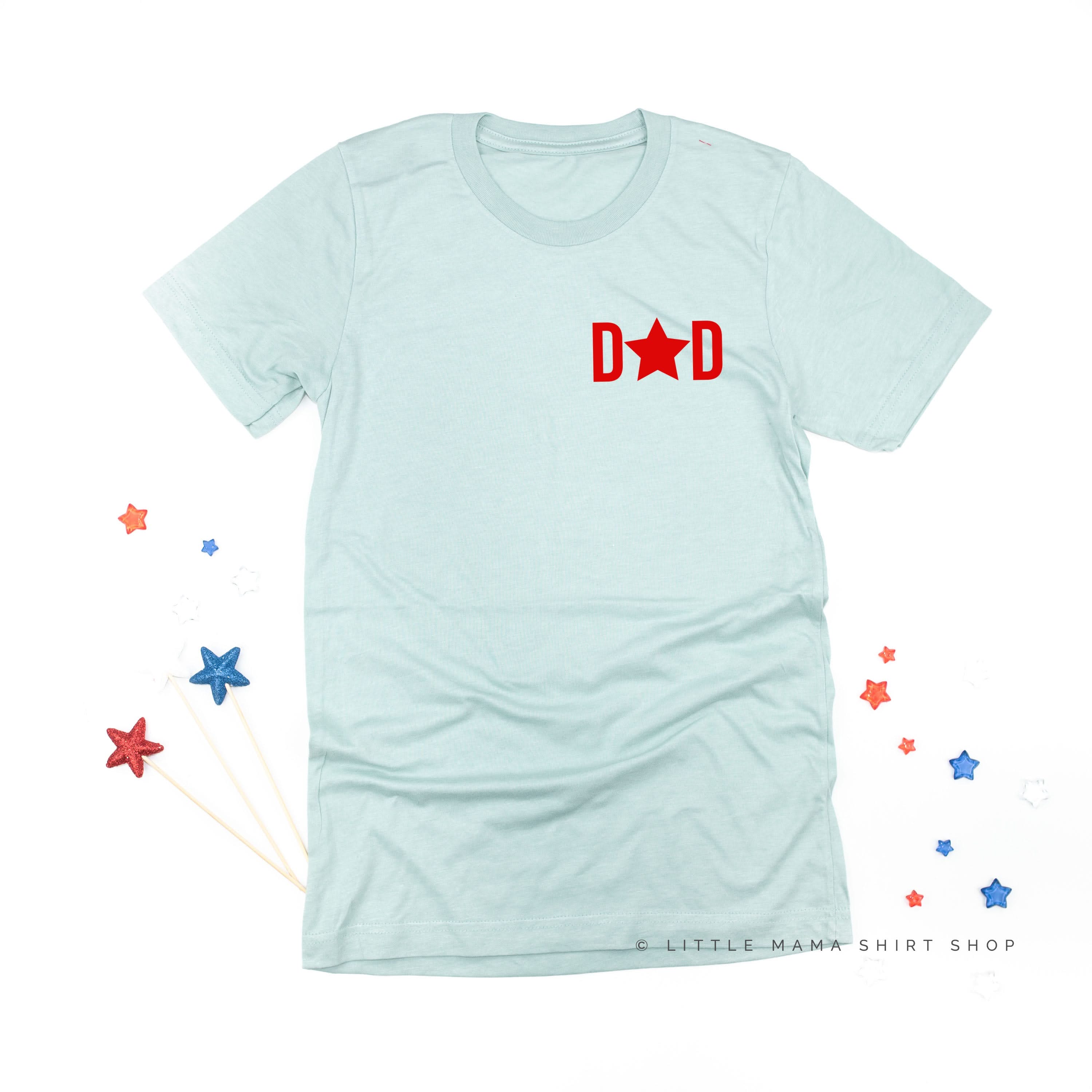 DAD - Pocket (Star) - Unisex Tee Little Mama Shirt Shop