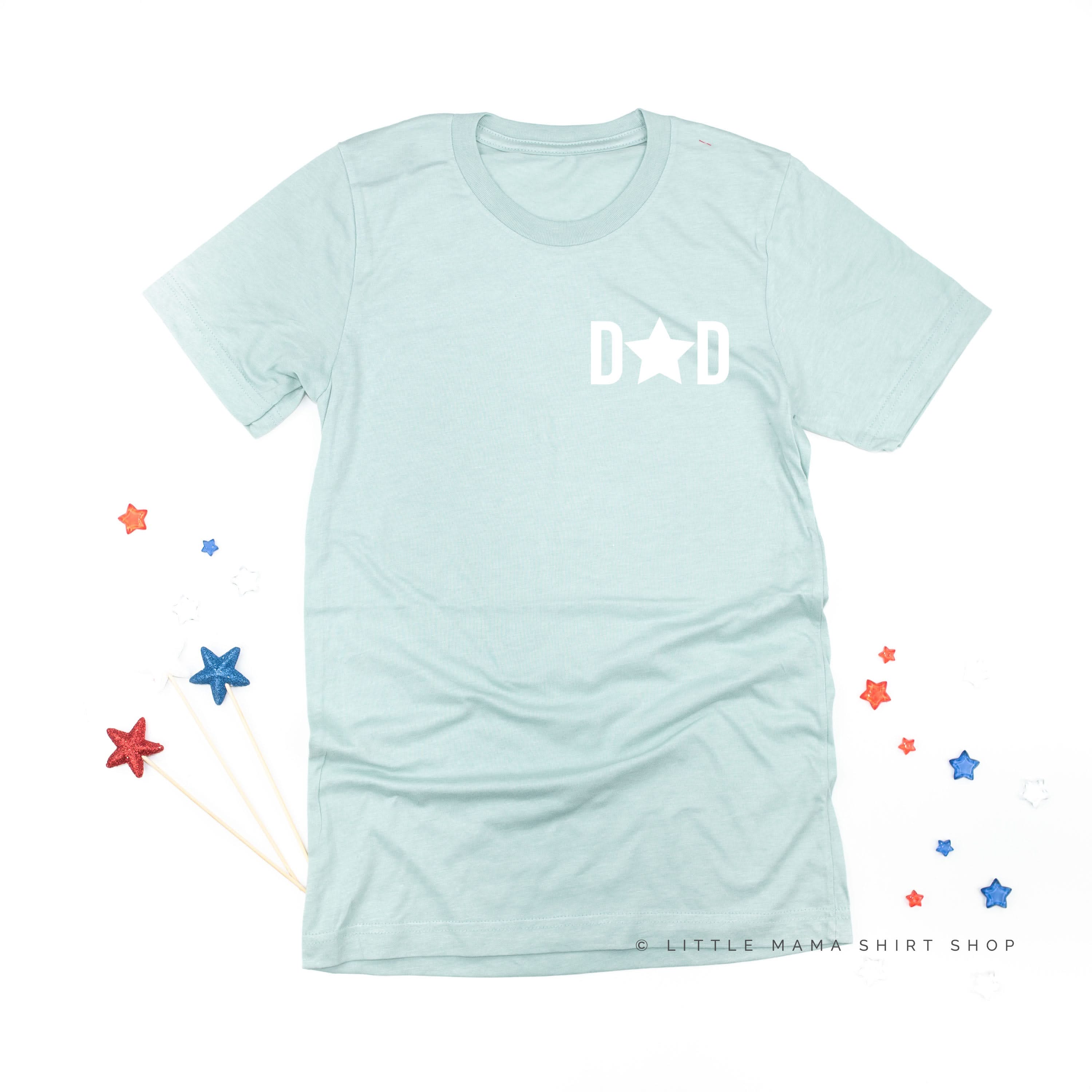 DAD - Pocket (Star) - Unisex Tee Little Mama Shirt Shop