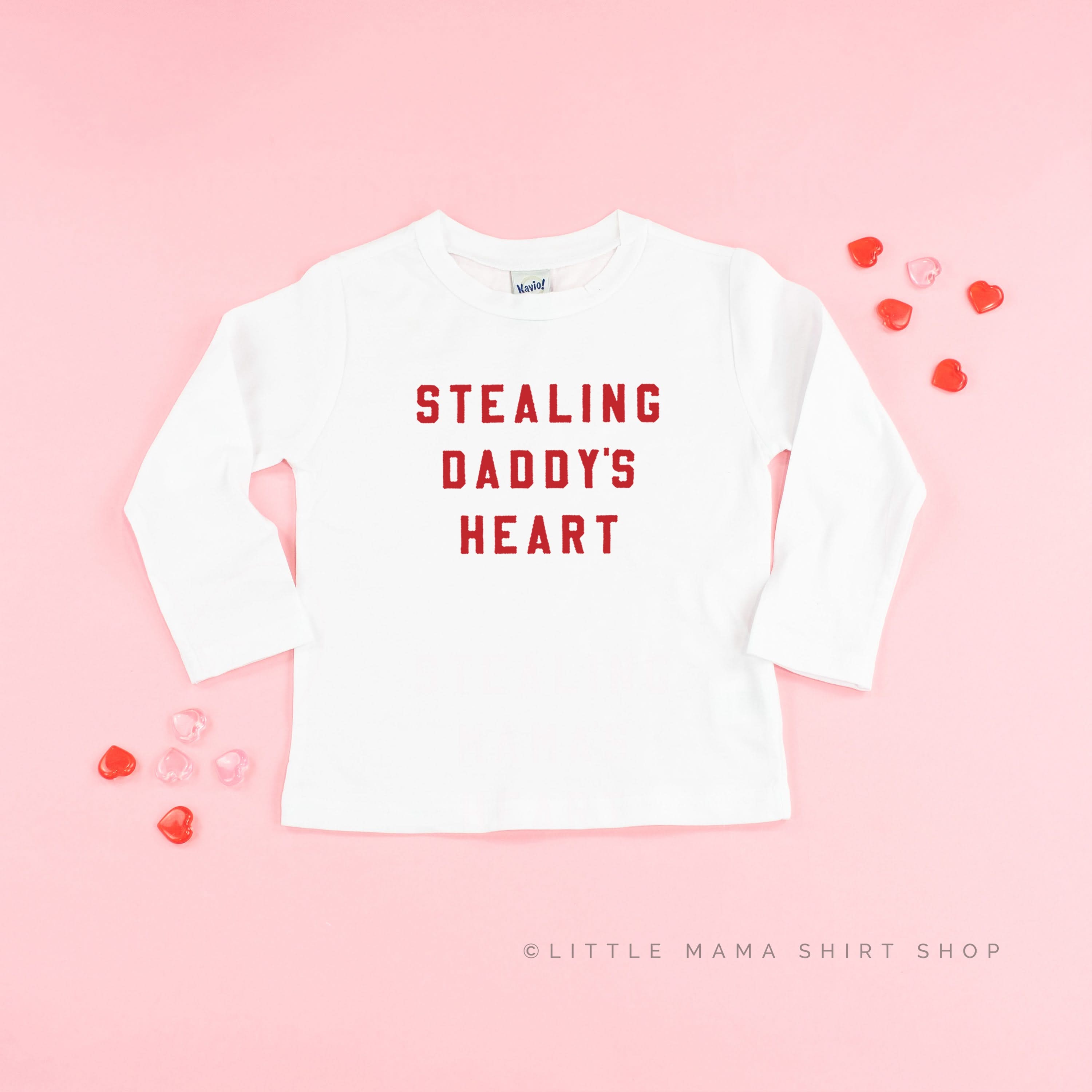 Stealing Daddy's Heart - Child LONG SLEEVE Tee Little Mama Shirt Shop