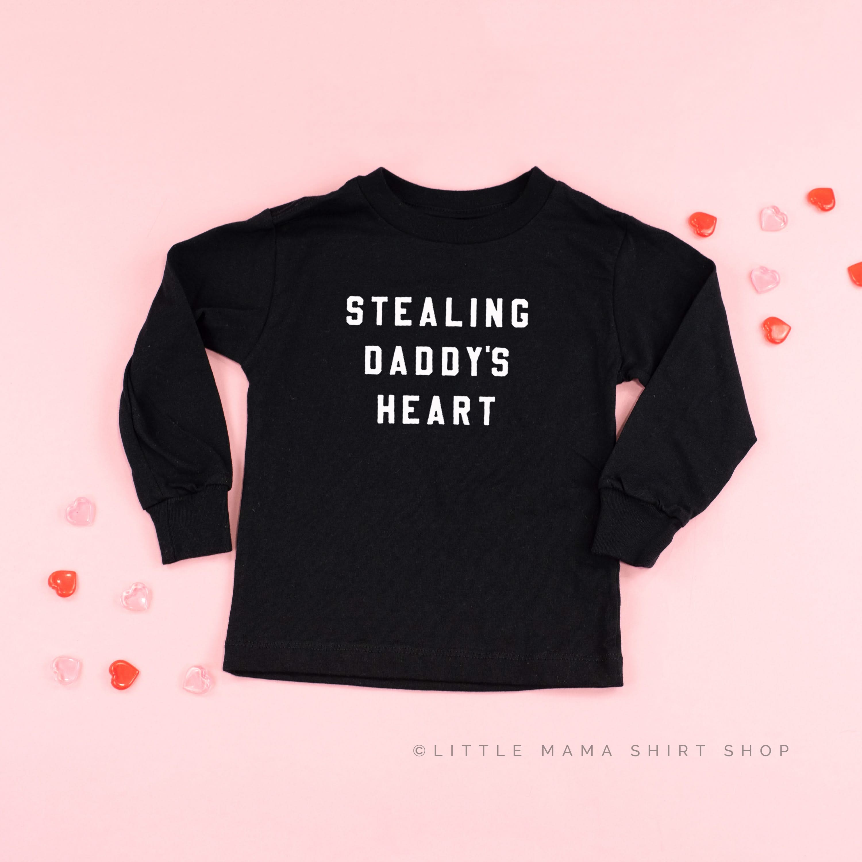 Stealing Daddy's Heart - Child LONG SLEEVE Tee Little Mama Shirt Shop