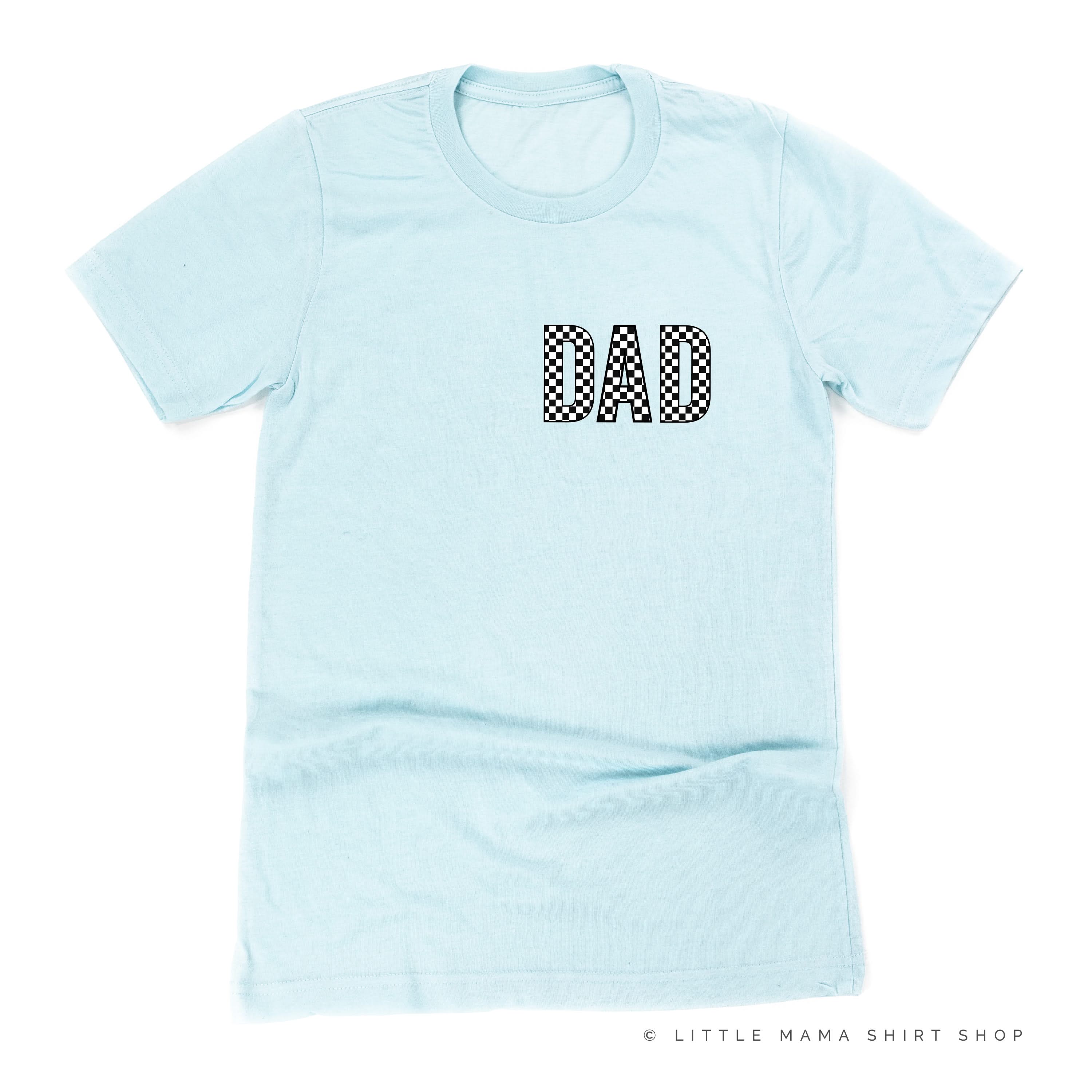 BLOCK FONT CHECKERS - DAD - Unisex Tee Little Mama Shirt Shop