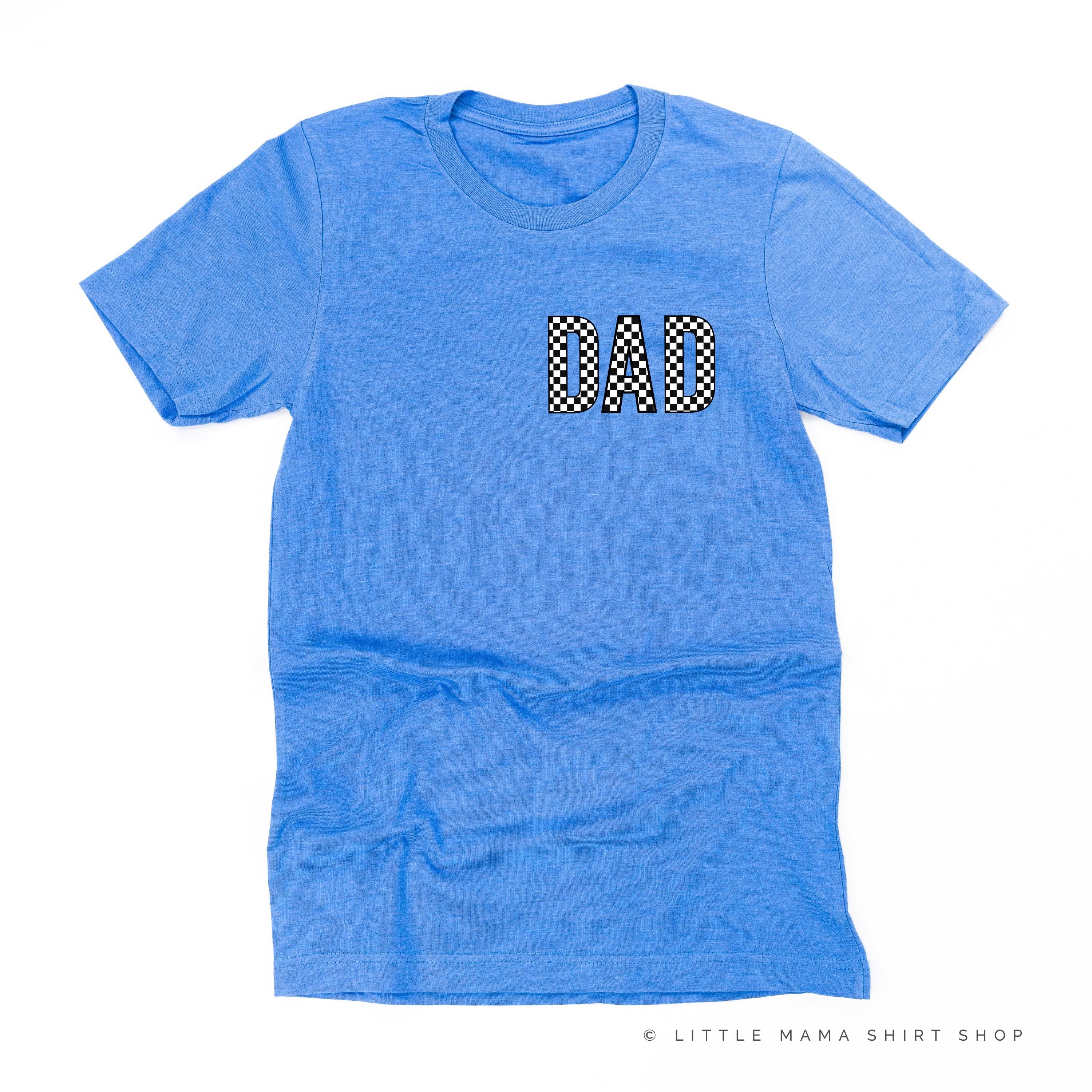 BLOCK FONT CHECKERS - DAD - Unisex Tee Little Mama Shirt Shop