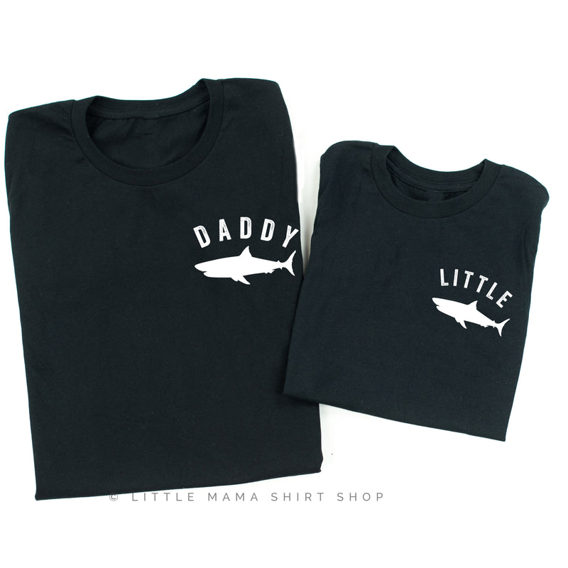 Daddy Shark + Little Shark - Set of 2 Black Shirts