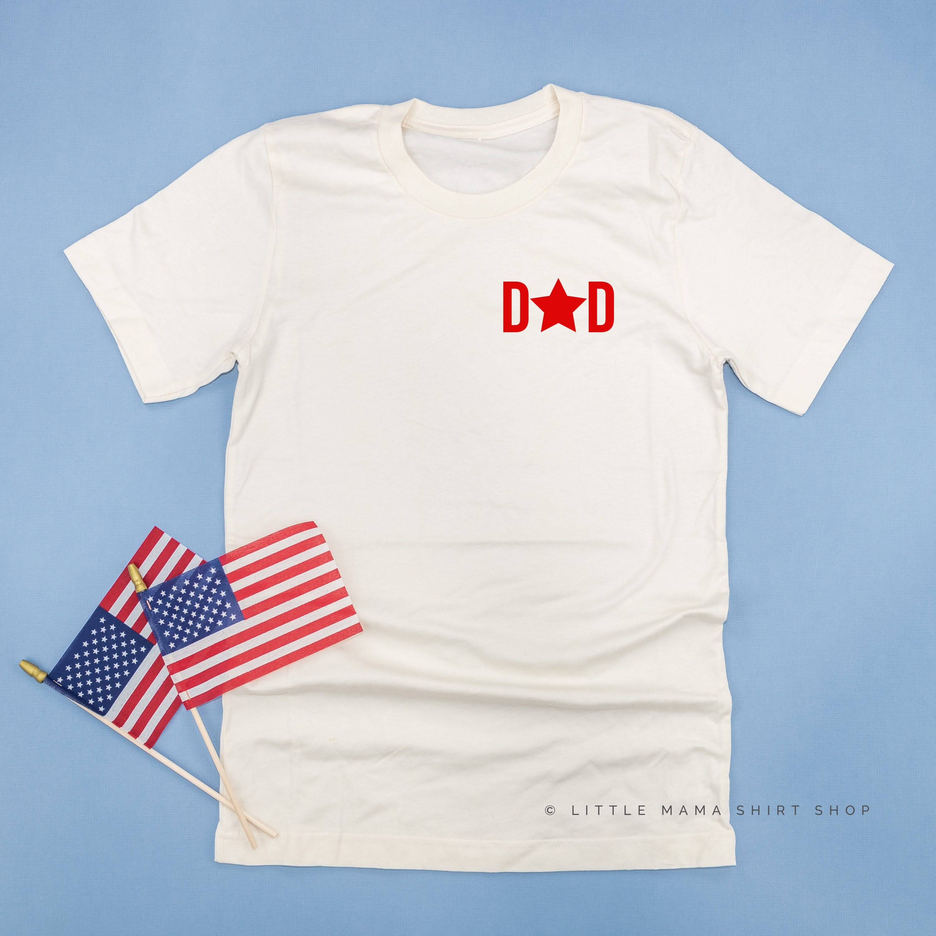 DAD - Pocket (Star) - Unisex Tee Little Mama Shirt Shop