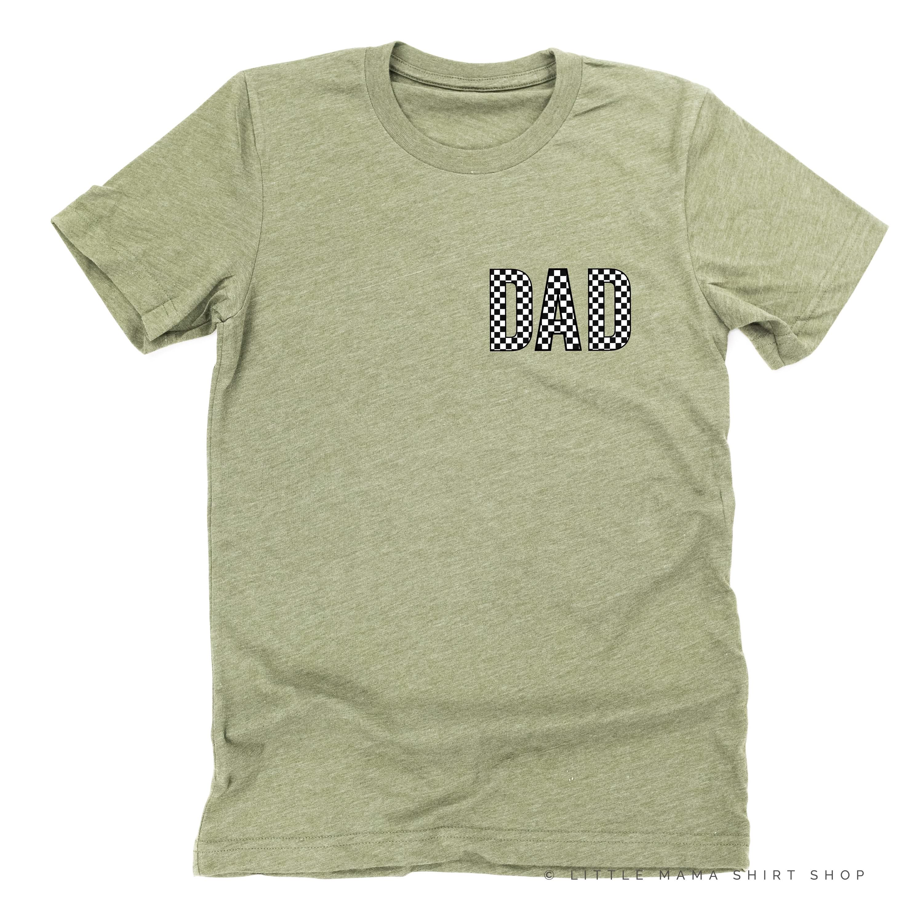 BLOCK FONT CHECKERS - DAD - Unisex Tee Little Mama Shirt Shop
