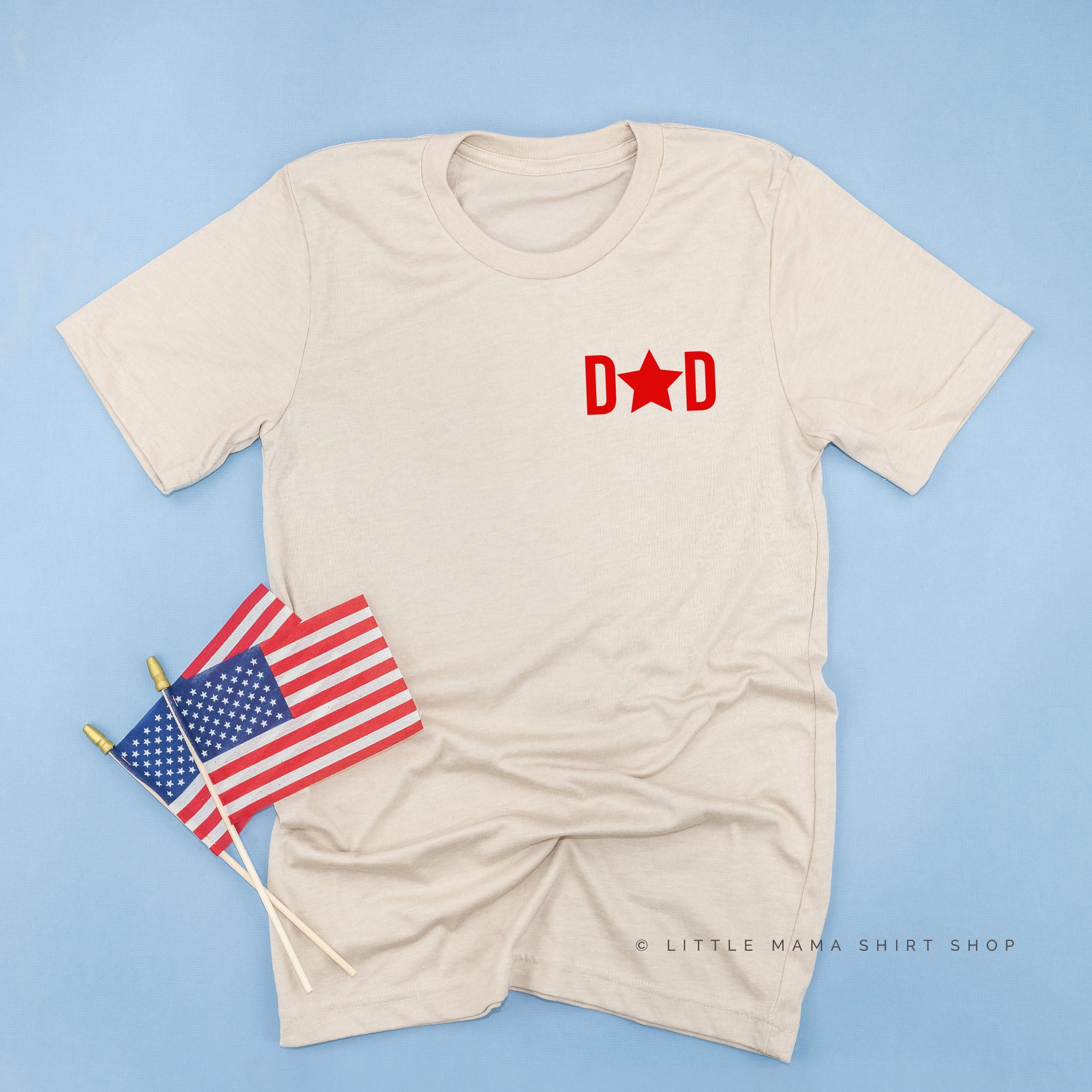DAD - Pocket (Star) - Unisex Tee Little Mama Shirt Shop
