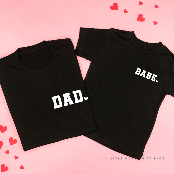 Varsity Heart - Dad/Babe (pocket) - Set of 2 Tees