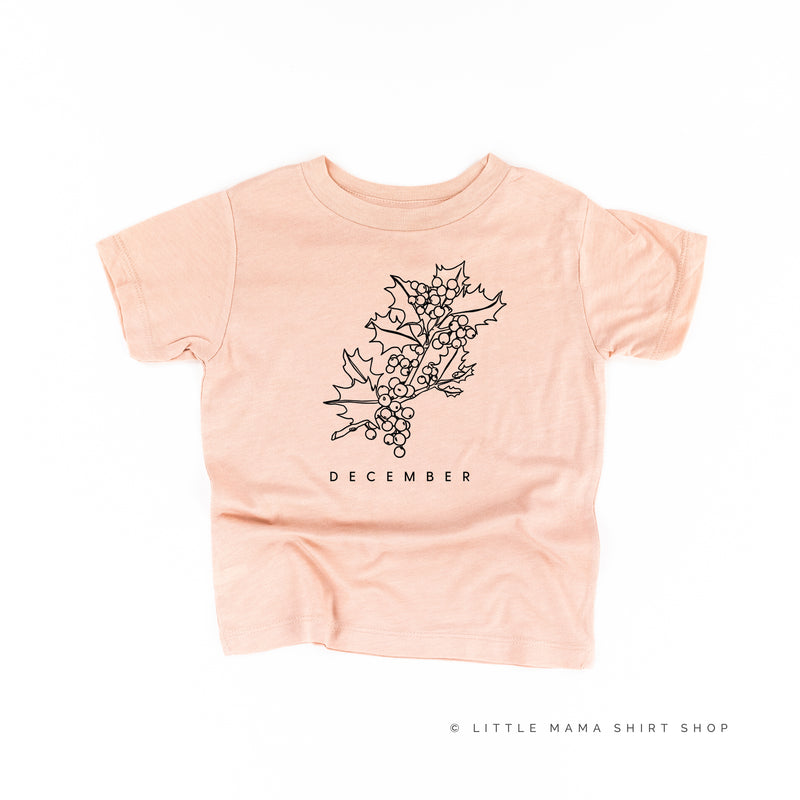 DECEMBER BIRTH FLOWER - Holly - Short Sleeve Child Shirt