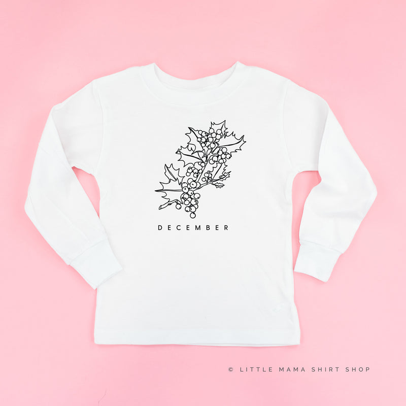 DECEMBER BIRTH FLOWER - Holly - Long Sleeve Child Shirt