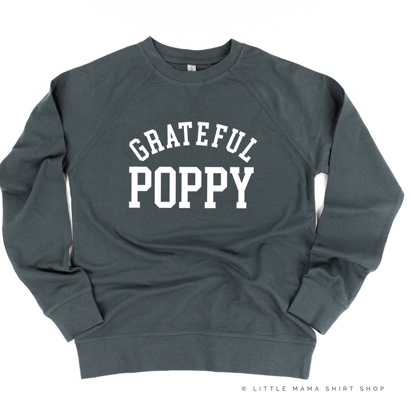 Grateful Poppy - (Varsity) - Lightweight Pullover Sweater