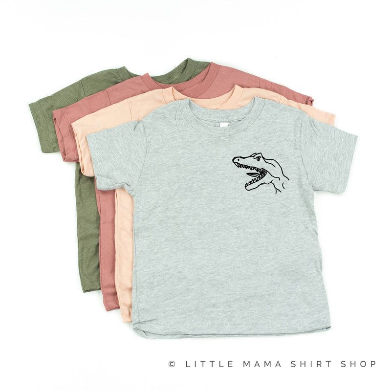Dinosaur Head - Pocket Design - Short Sleeve Child Shirt