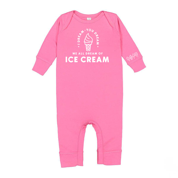 I DREAM OF ICE CREAM - Ice Cream Wrist Detail - One Piece Baby Sleeper