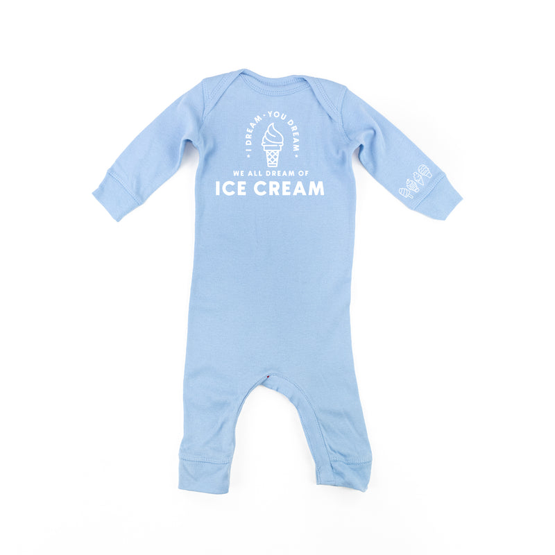 I DREAM OF ICE CREAM - Ice Cream Wrist Detail - One Piece Baby Sleeper