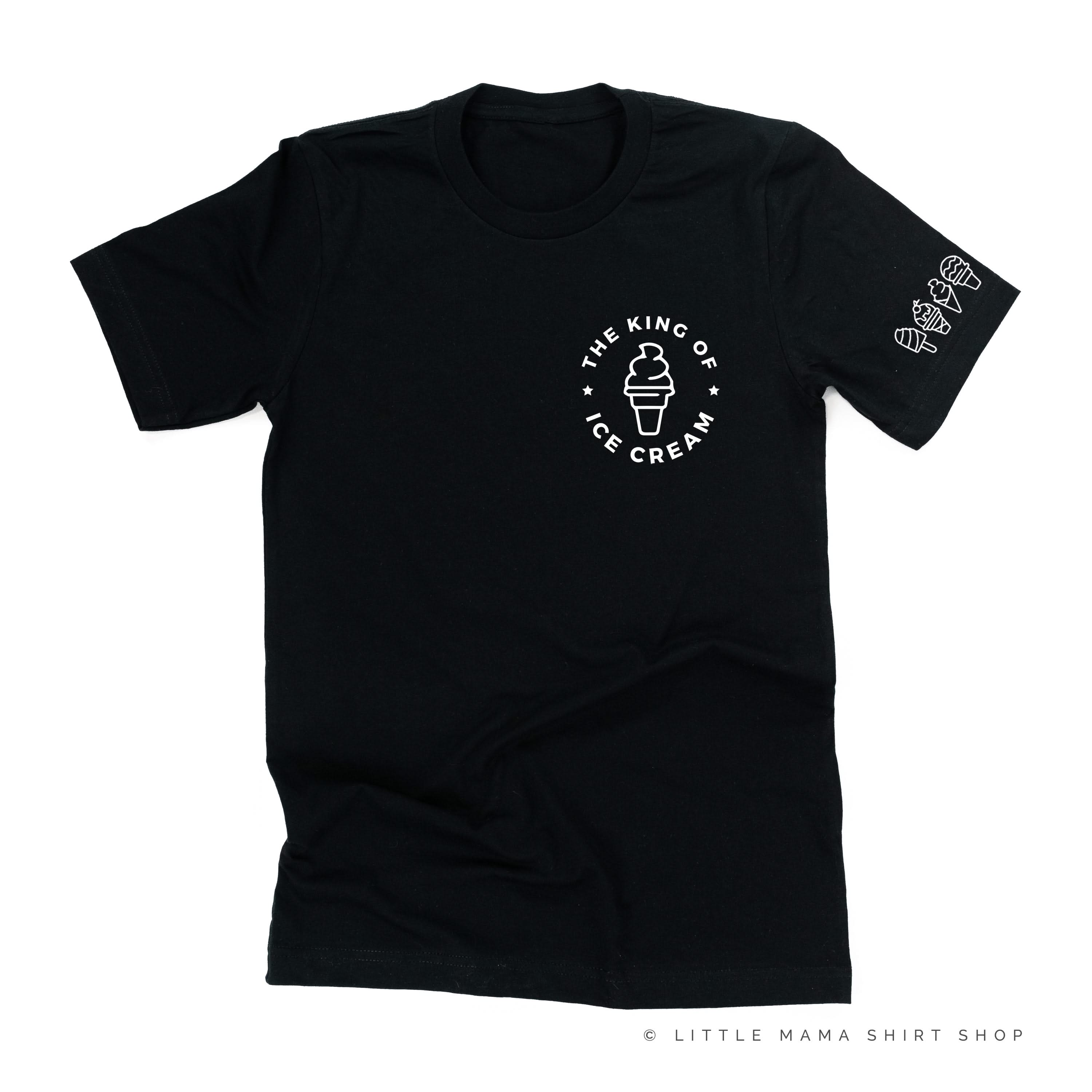 The King of Ice Cream - (Pocket Size) - Ice Cream Sleeve Detail - Unisex Tee